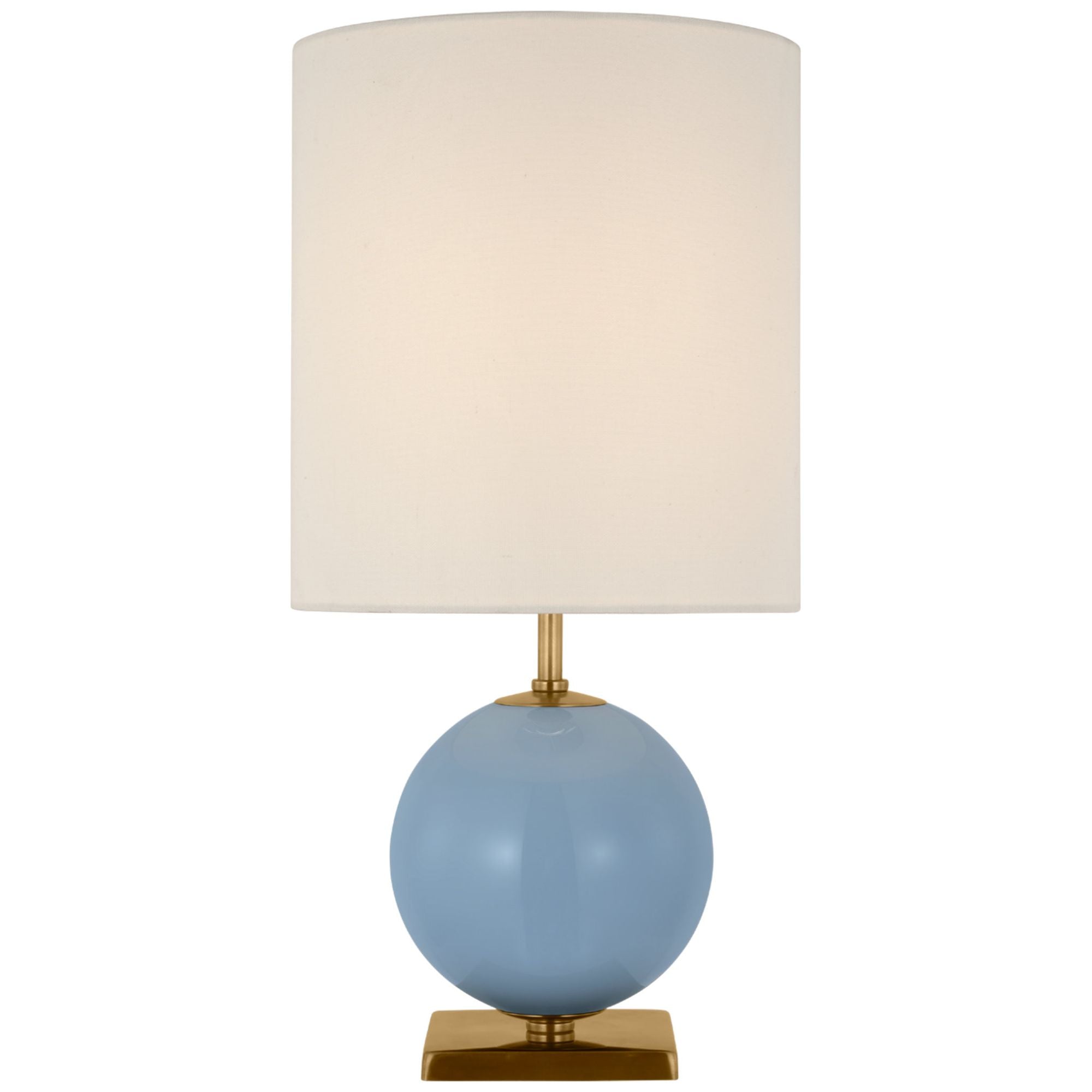 kate spade new york Elsie Small Table Lamp in Blue Painted Glass with Linen Shade W10" x H20.5"