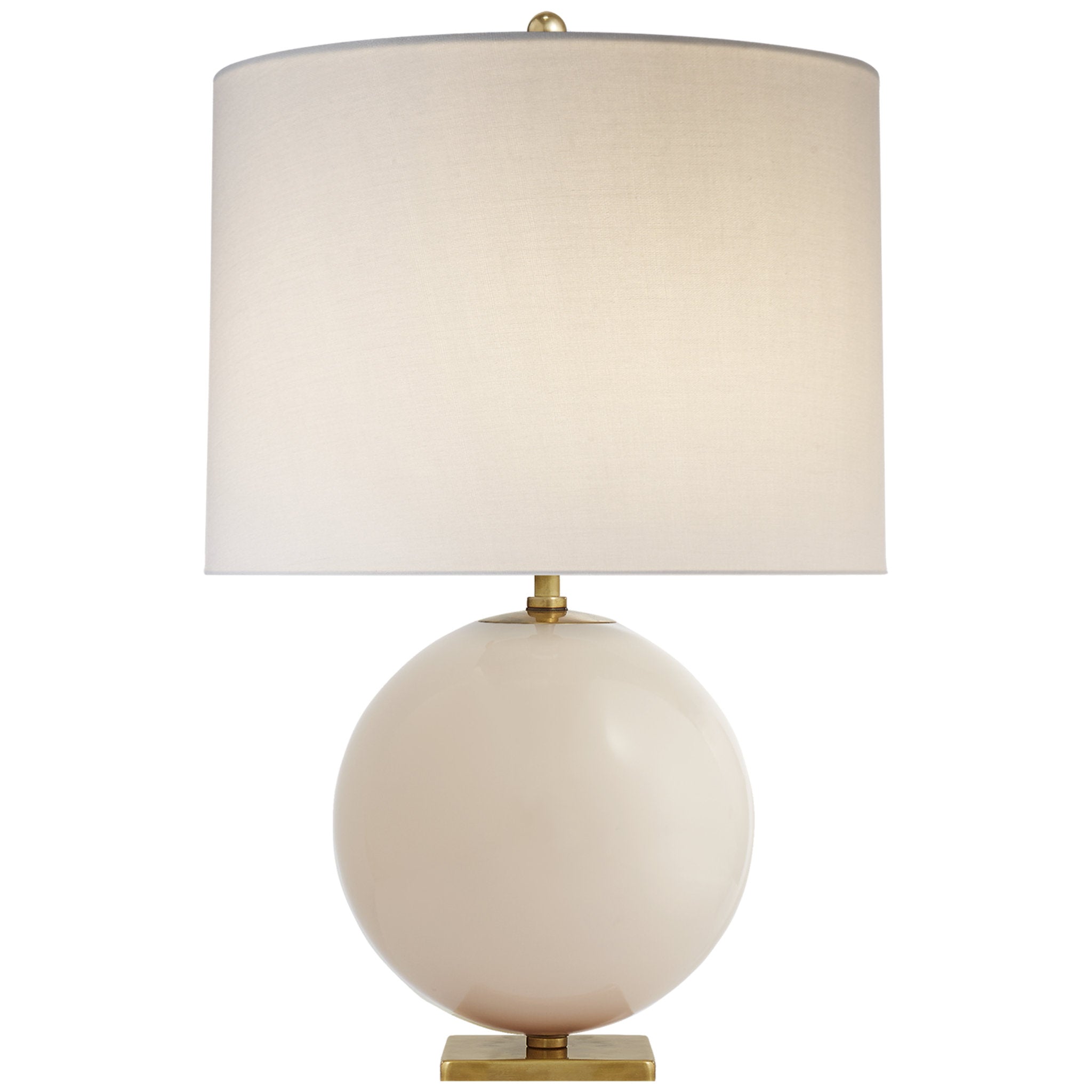 kate spade new york Elsie Table Lamp in Blush Painted Glass with Cream Linen Shade W16" x H25.5"