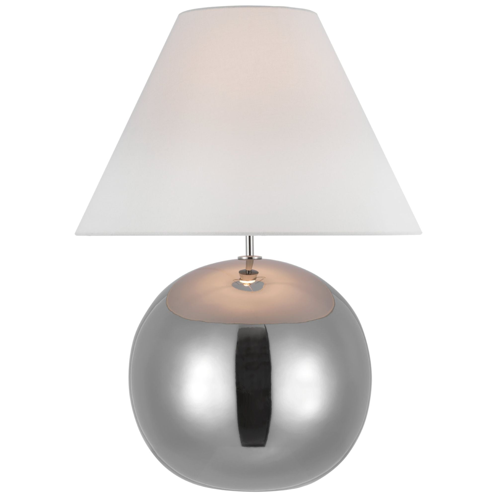 kate spade new york Brielle Large Table Lamp in Silver with Linen Shade W21" x H28.5"