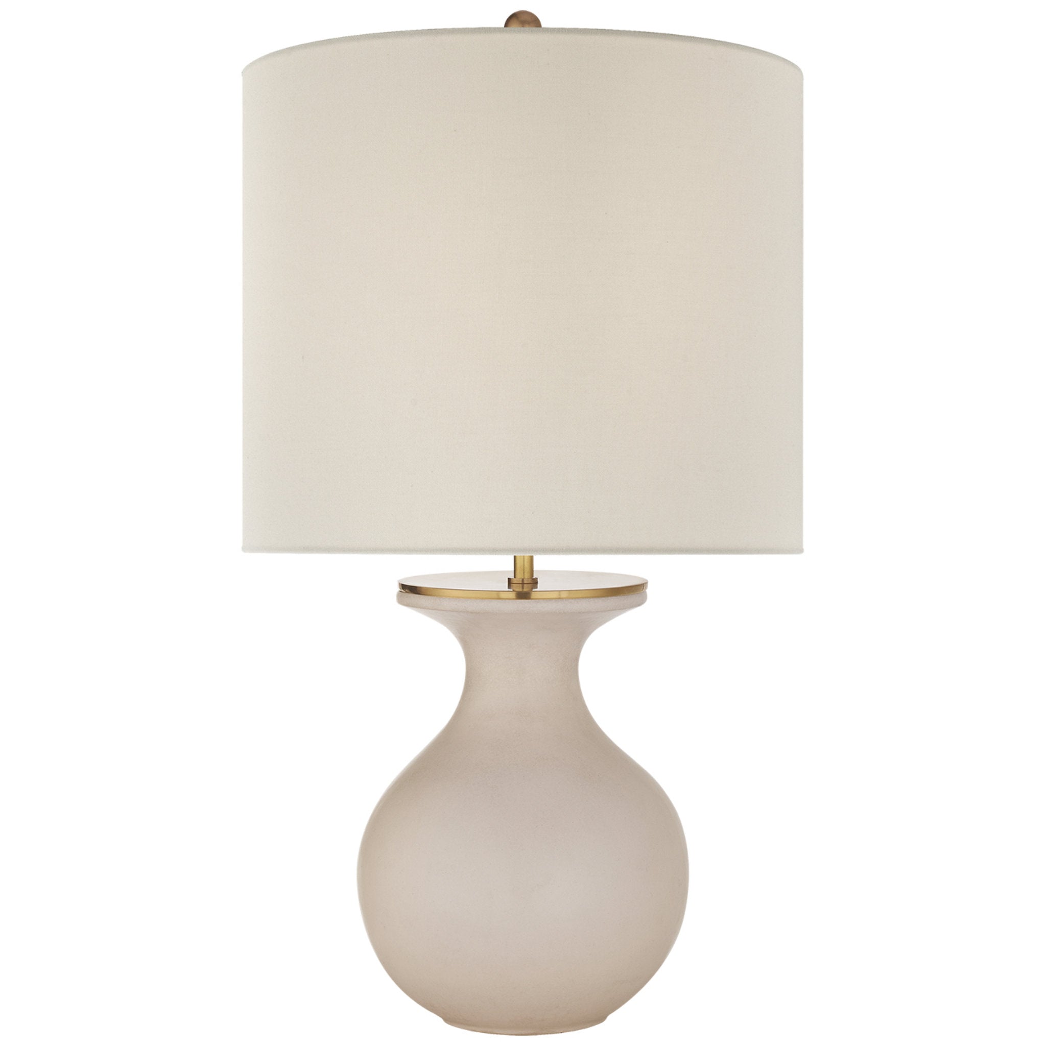 kate spade new york Albie Small Desk Lamp in Blush with Cream Linen Shade Table Lamp W13.75" x H25.25"