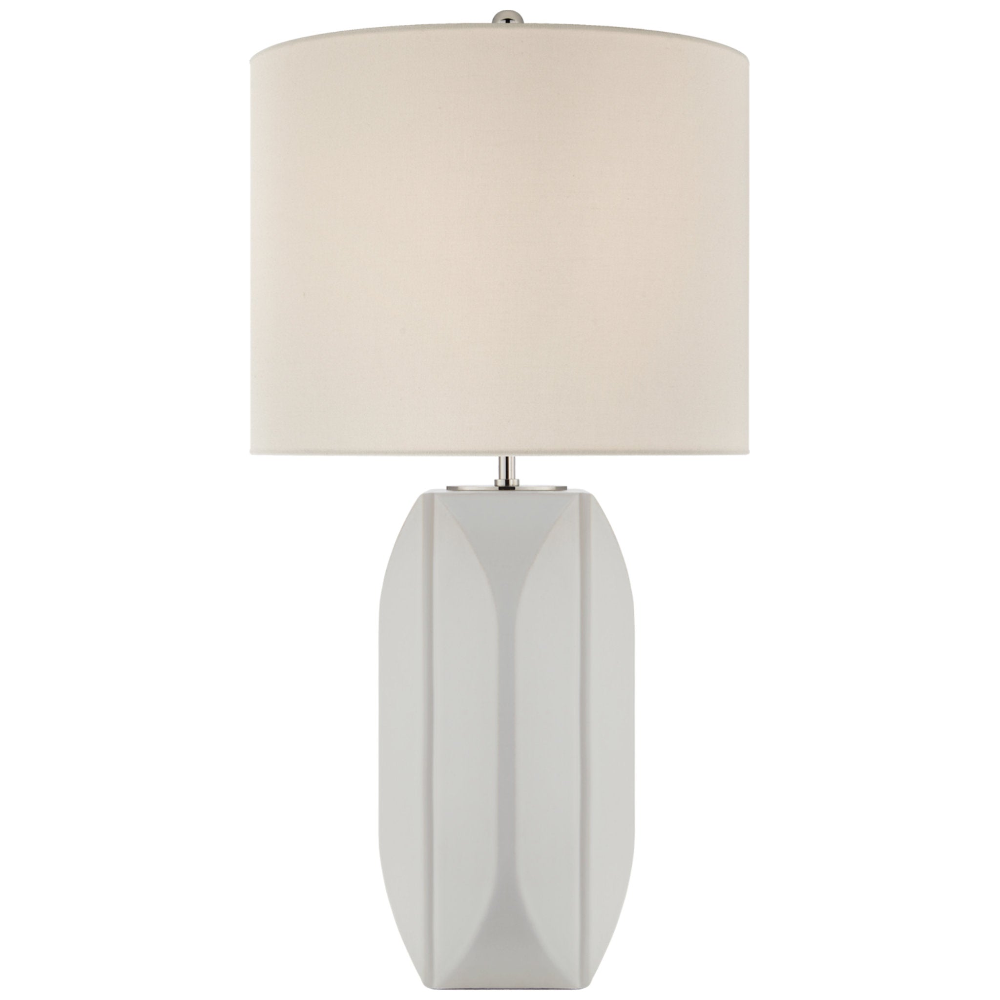 kate spade new york Carmilla Medium Table Lamp in Matte White with Linen Shade W14.5" x H28"