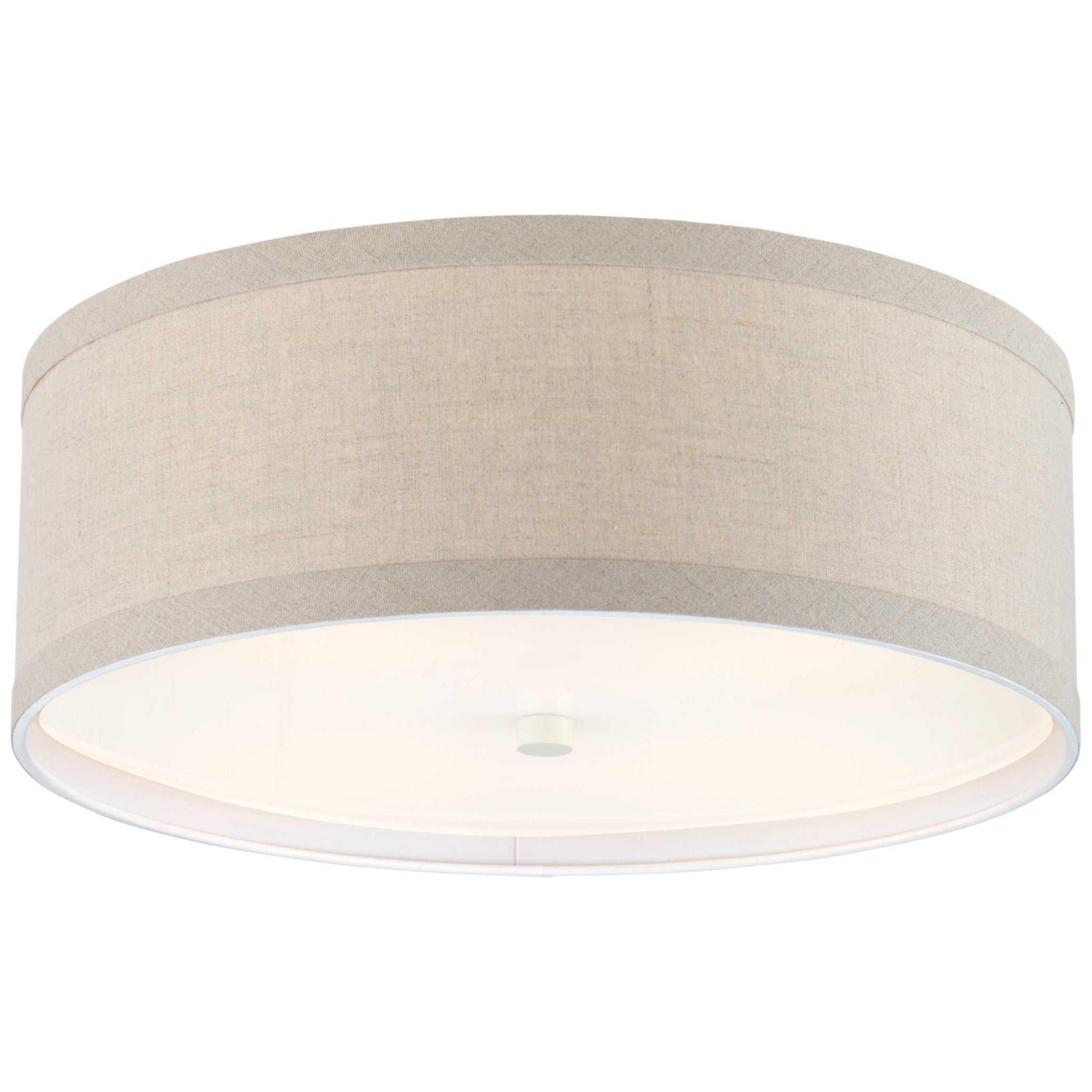 kate spade new york Walker Medium Flush Mount in Light Cream with Natural Linen Shade Ceiling Light W18" x H7.5"