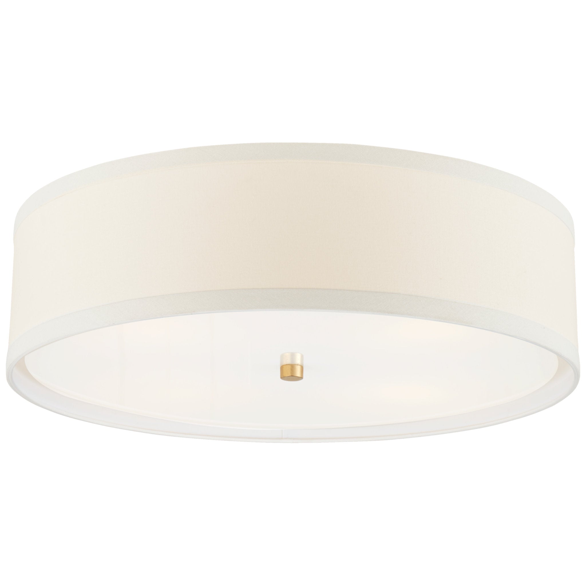 kate spade new york Walker Large Flush Mount in Gild with Cream Linen Shade Ceiling Light W24" x H7.5"