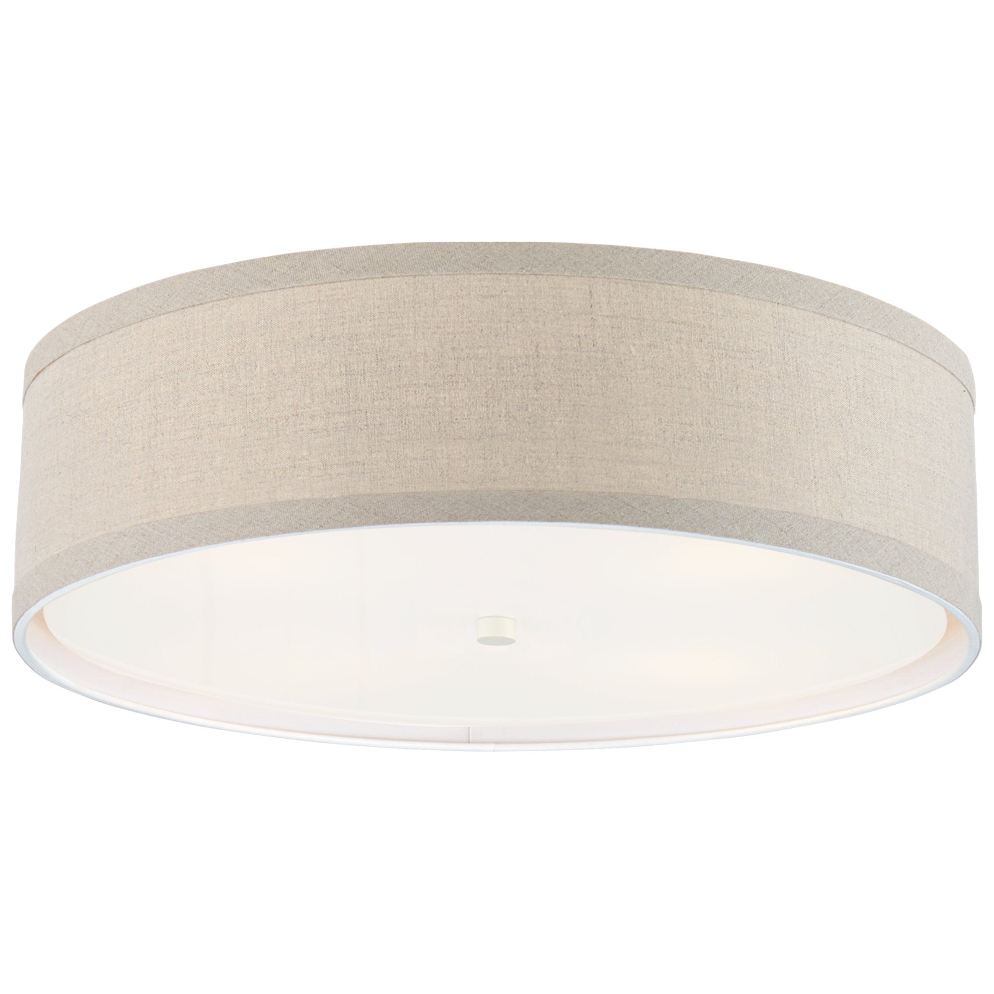 kate spade new york Walker Large Flush Mount in Light Cream with Natural Linen Shade Ceiling Light W24" x H7.5"