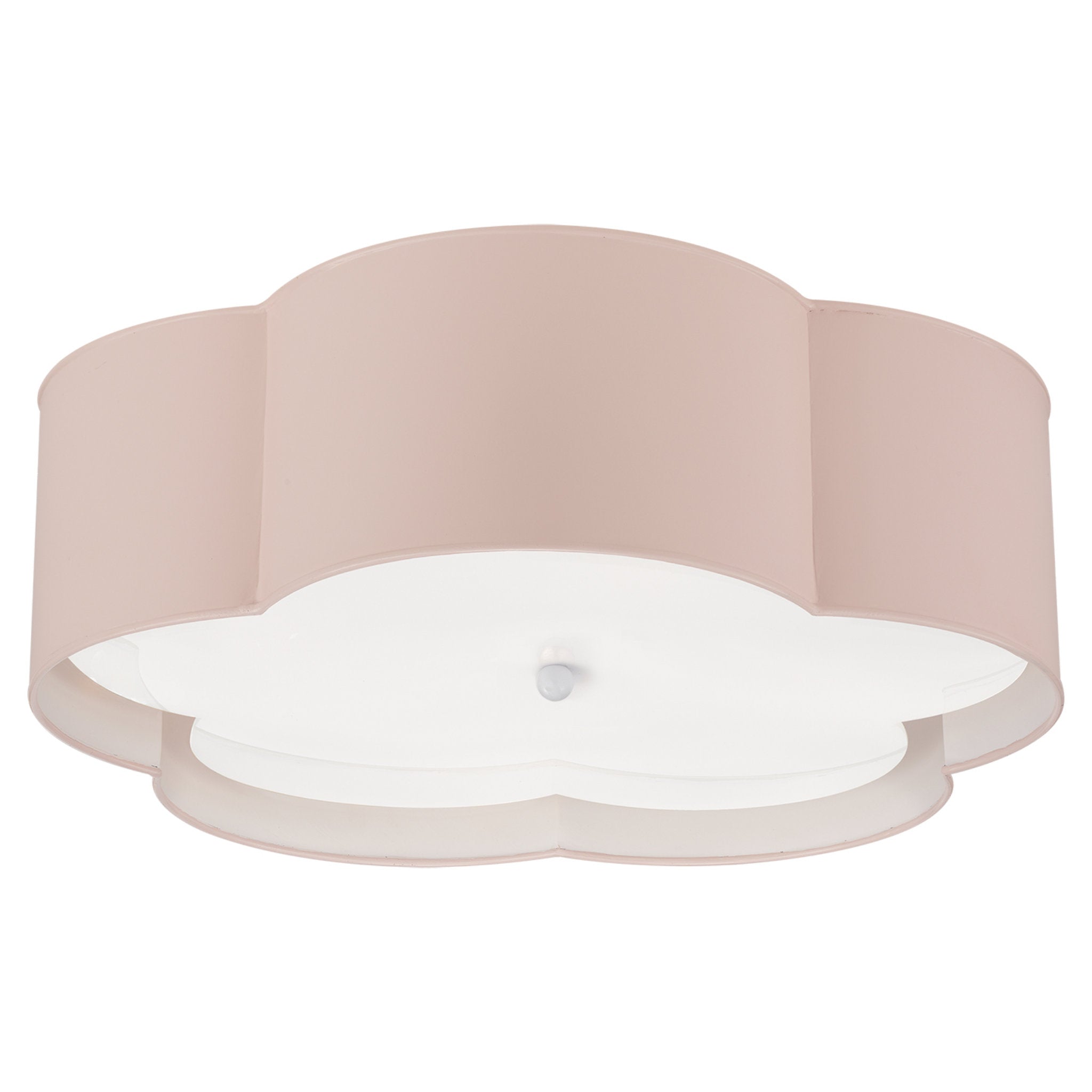 kate spade new york Bryce Large Flower Flush Mount in Pink and White with Frosted Acrylic Ceiling Light W20" x H7"