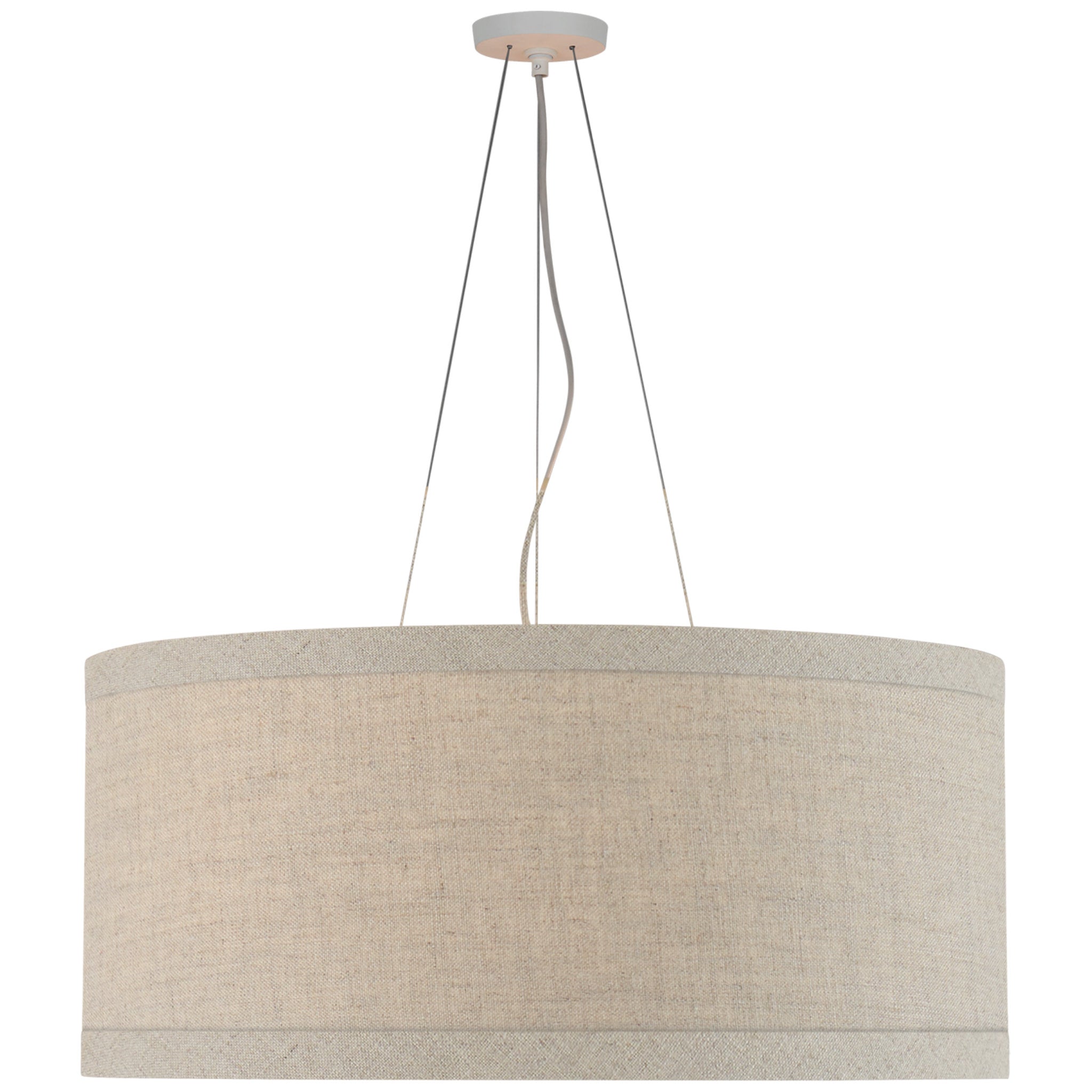 kate spade new york Walker Large Hanging Shade in Light Cream with Natural Linen Shade Ceiling Light W30"