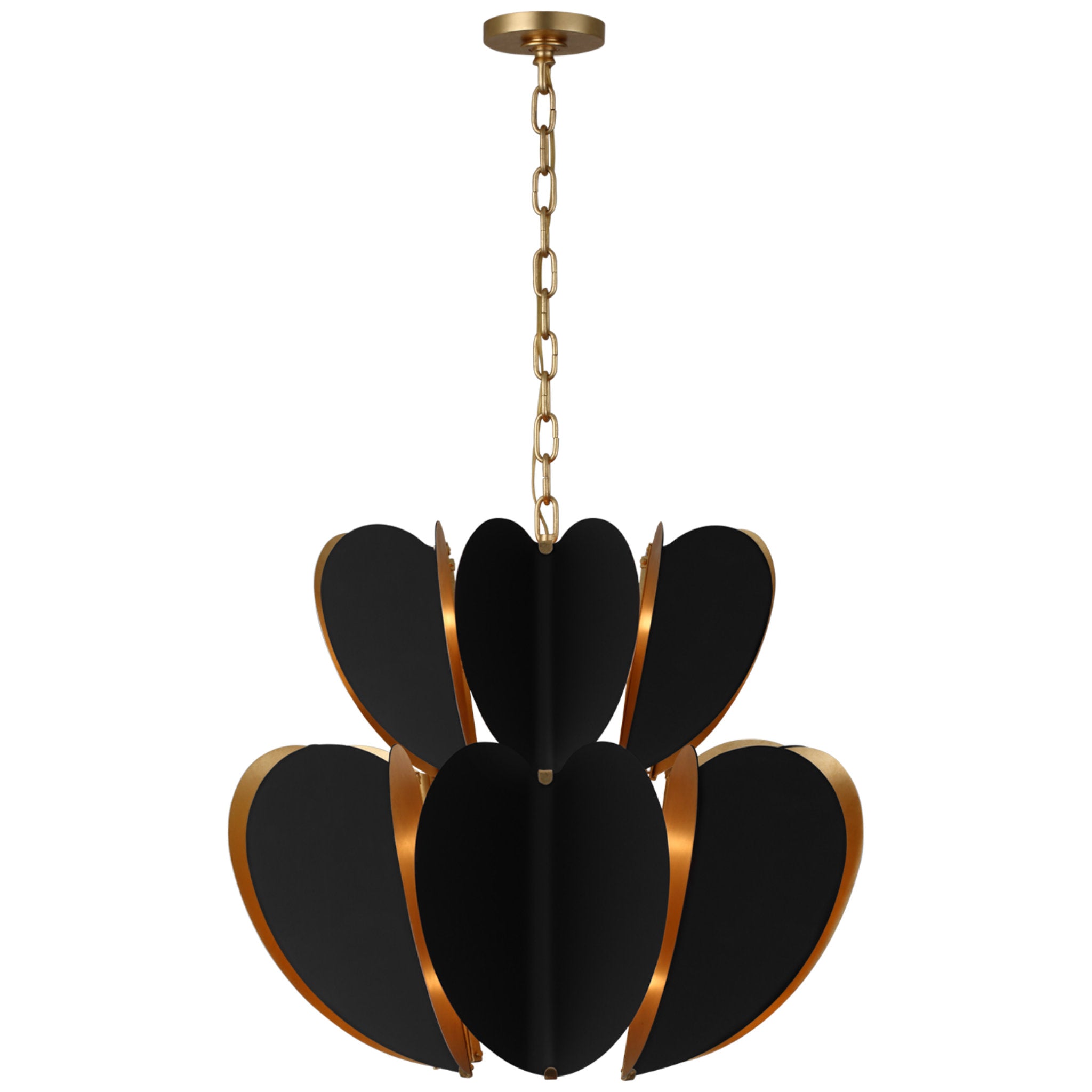 kate spade new york Danes Two Tier Chandelier in Matte Black and Gild Ceiling Light W25.5" x H23.5"