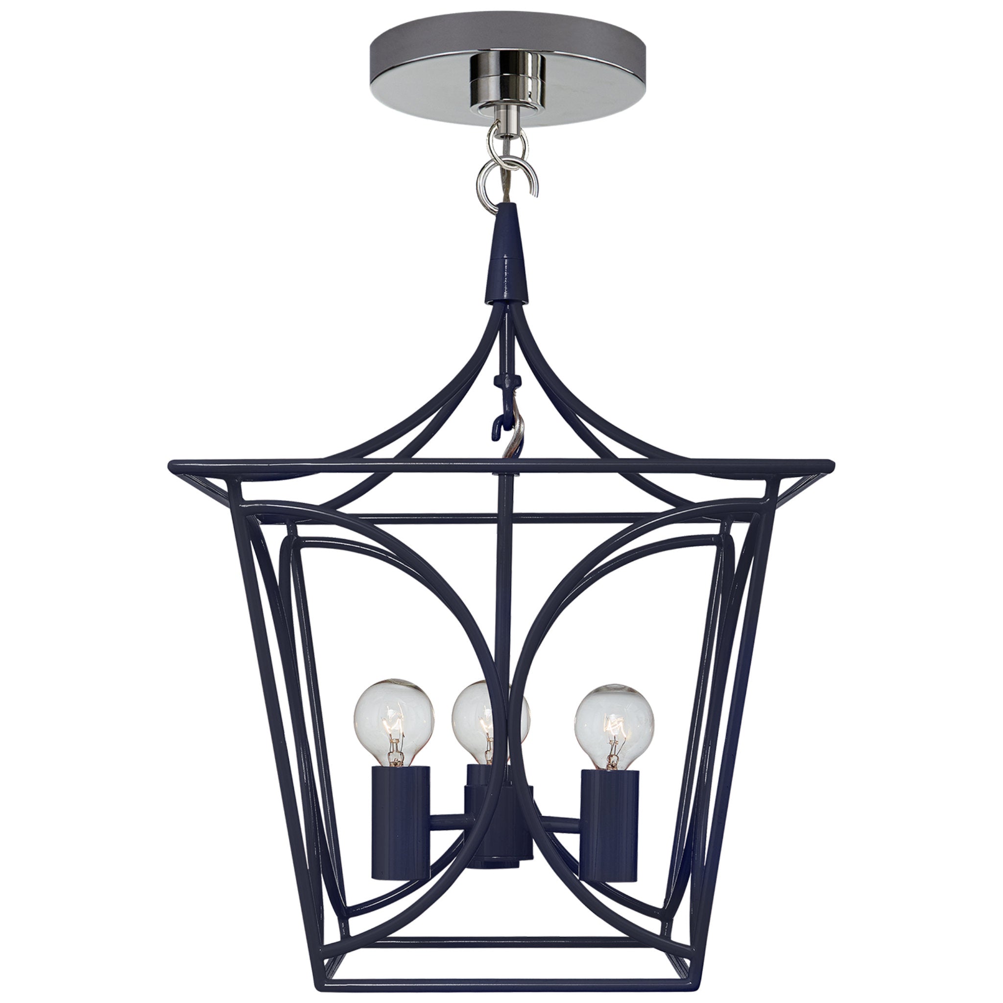 kate spade new york Cavanagh Mini Lantern in French Navy and Polished Nickel Ceiling Light W11.5"