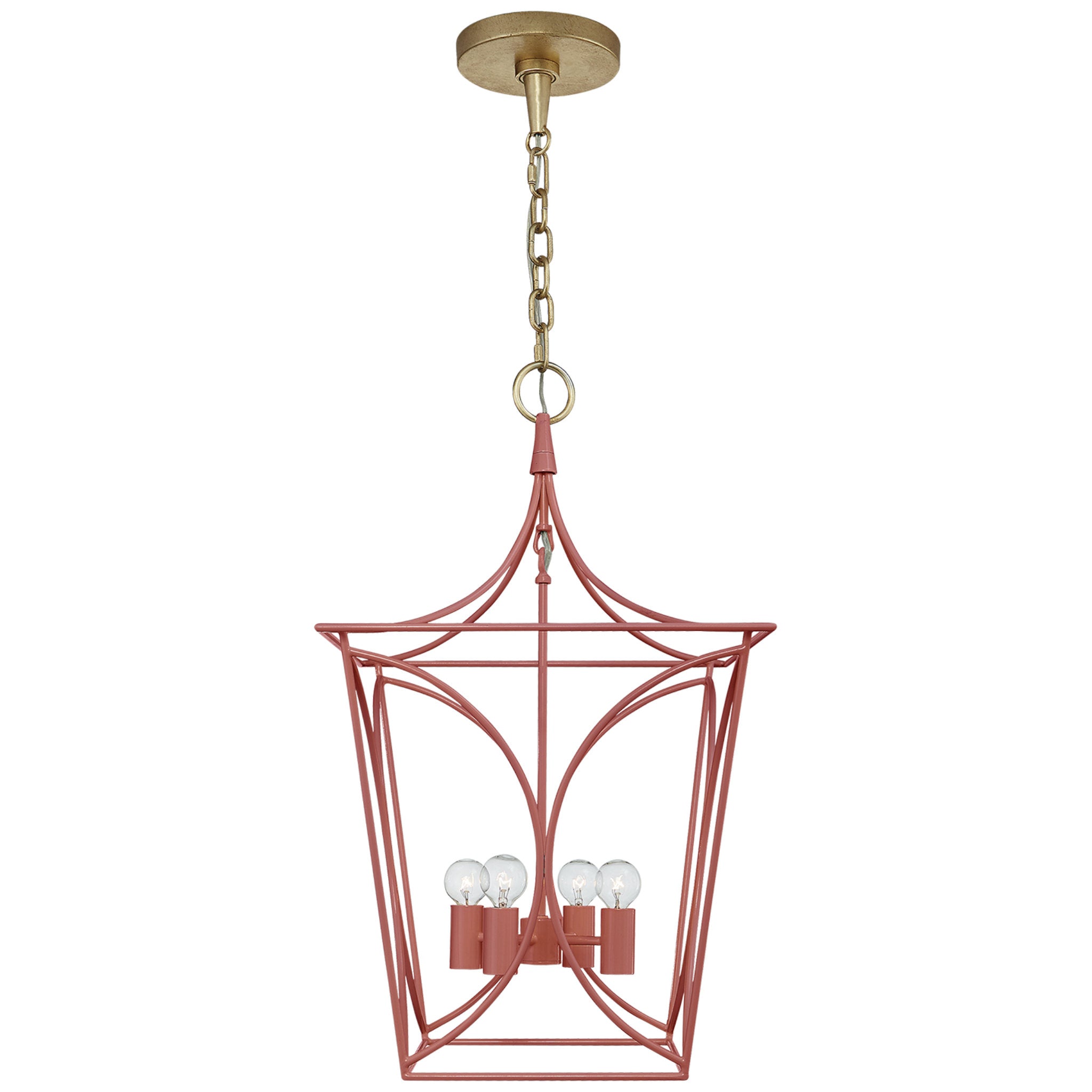 kate spade new york Cavanagh Small Lantern in Coral and Gild Ceiling Light W13.75"