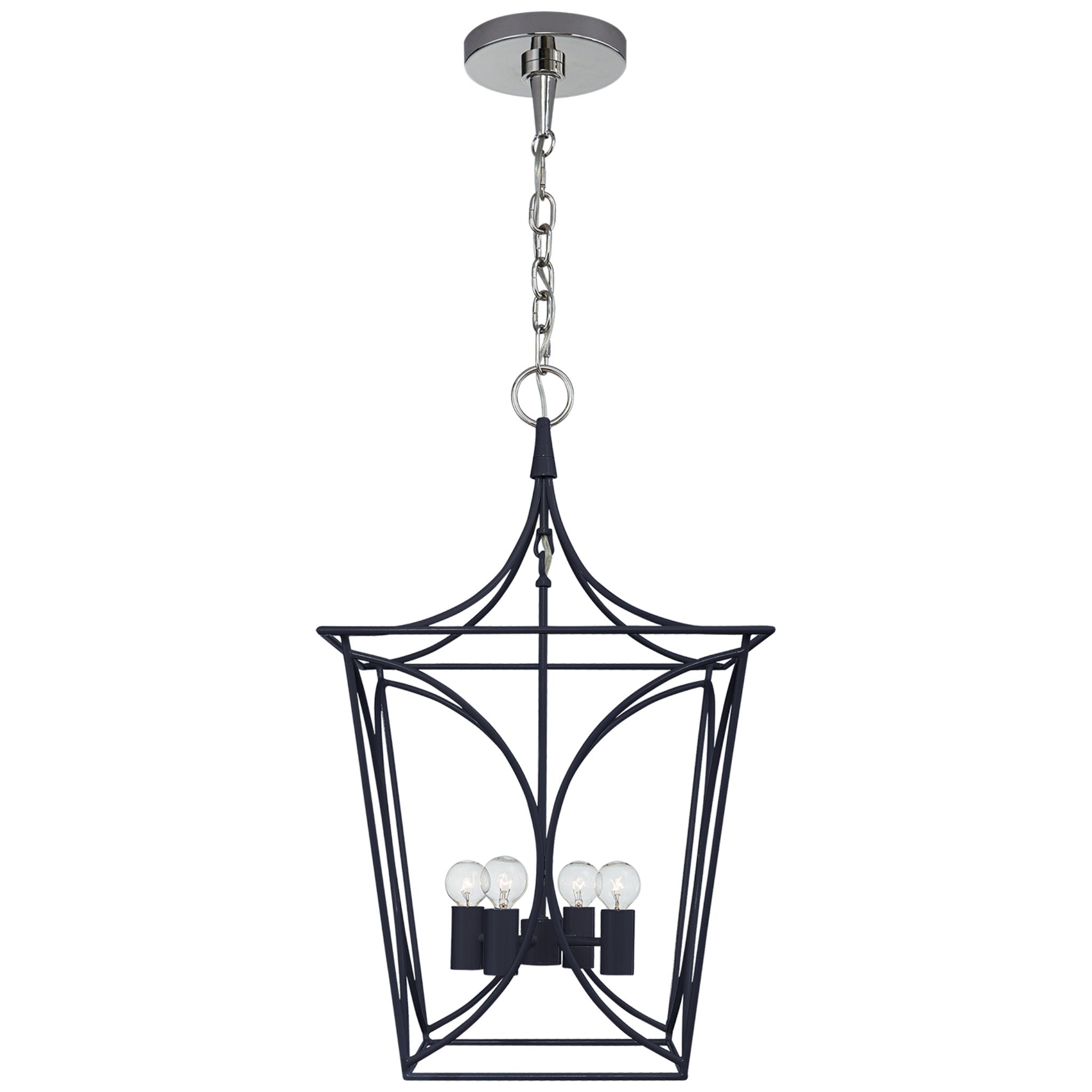 kate spade new york Cavanagh Small Lantern in French Navy and Polished Nickel Ceiling Light W13.75"