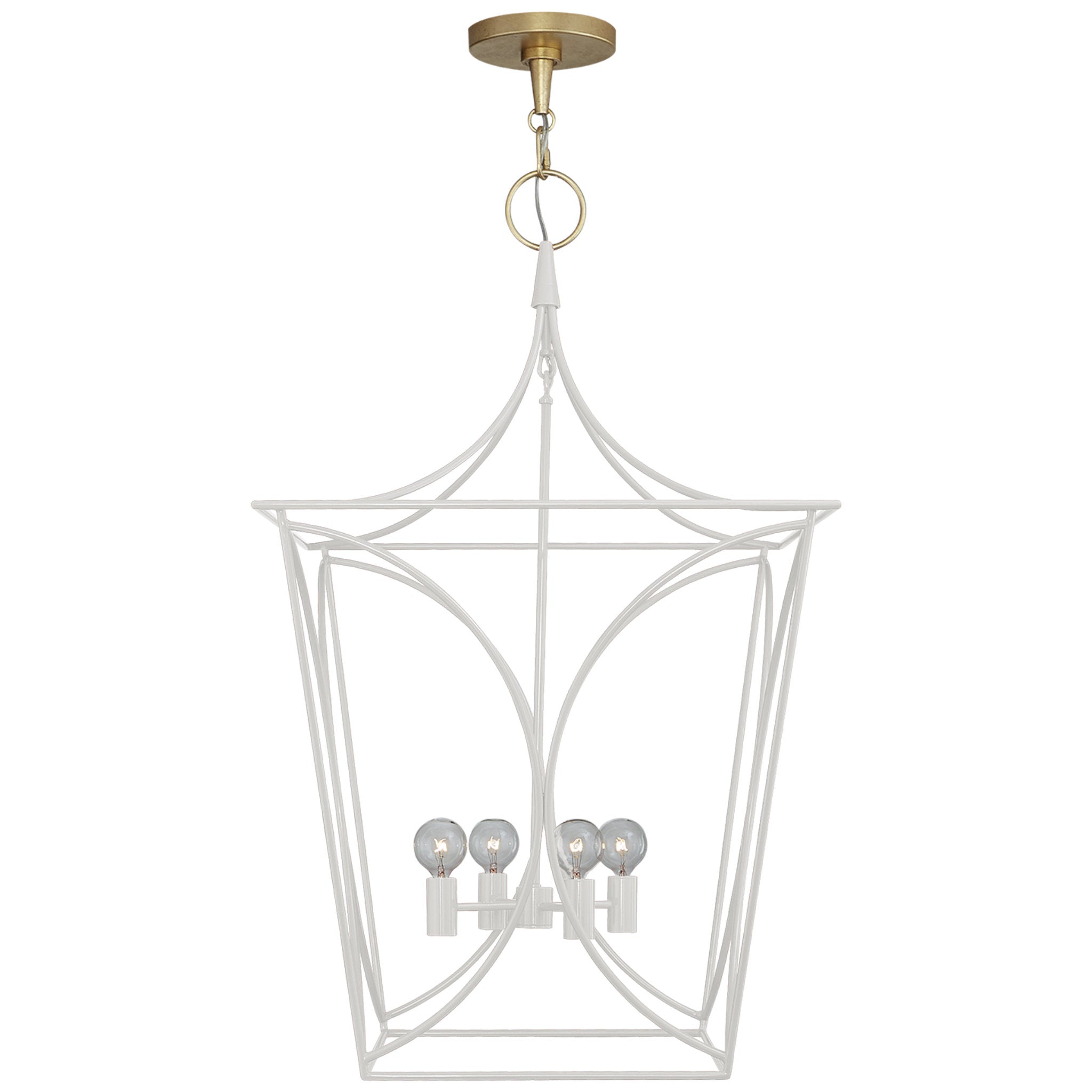 kate spade new york Cavanagh Medium Lantern in Light Cream and Gild Ceiling Light W19"