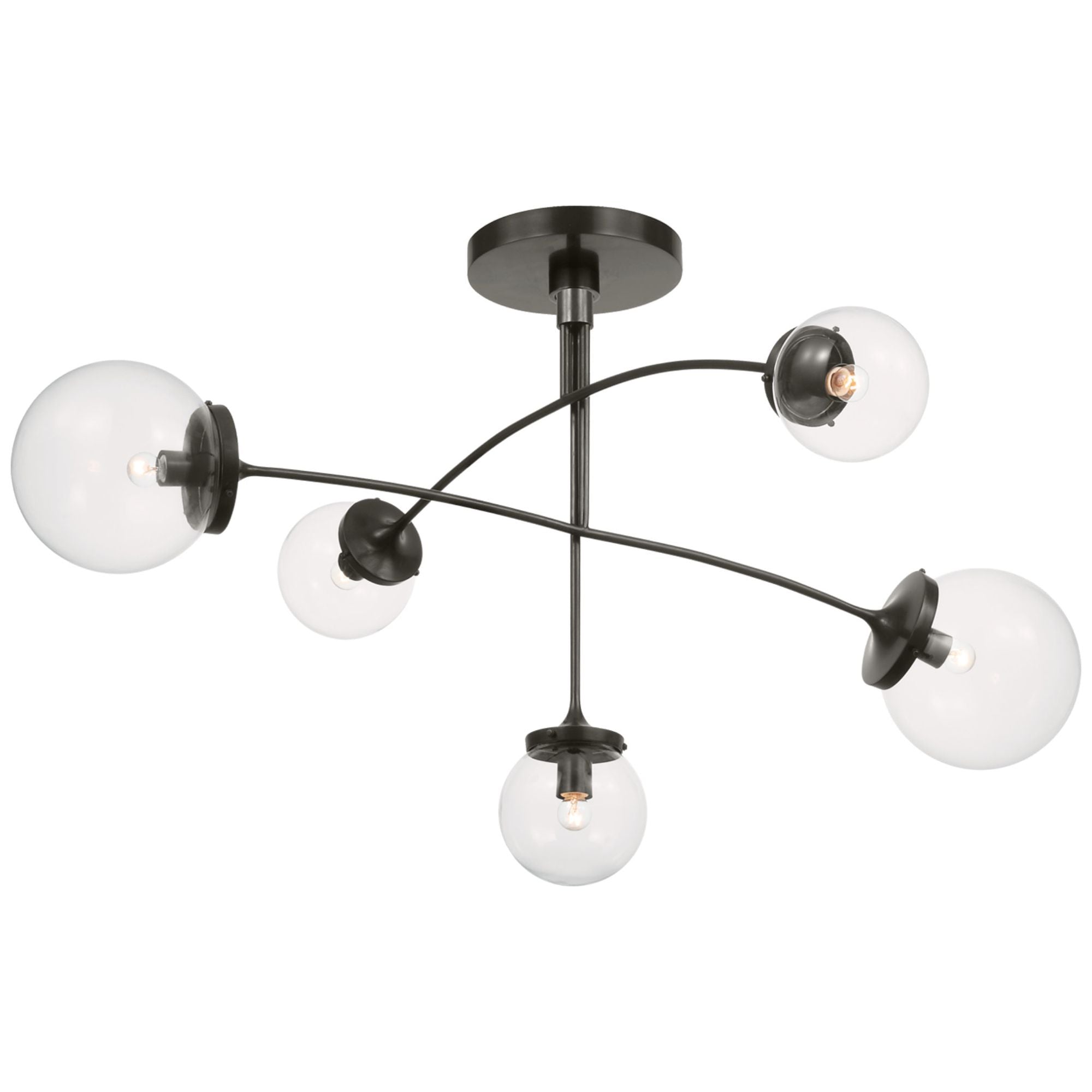 kate spade new york Prescott Medium Mobile Chandelier in Bronze with Clear Glass Ceiling Light W40"