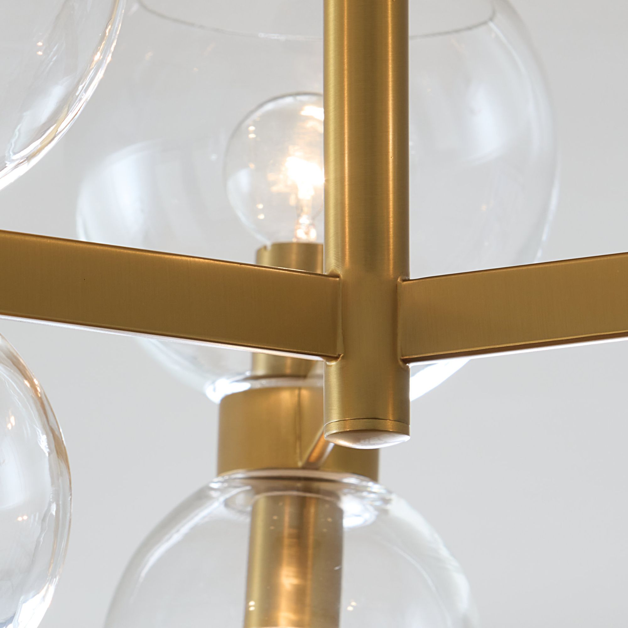 kate spade new york Londyn Semi Flush Mount in Burnished Brass with Clear Glass