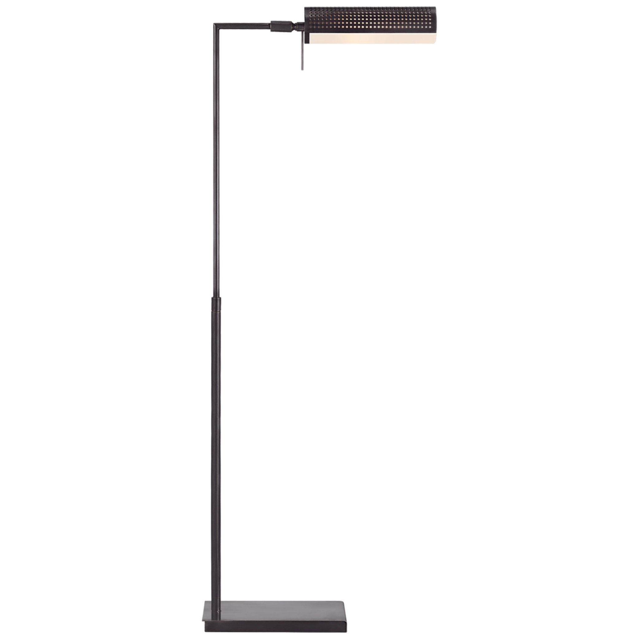 Kelly Wearstler Precision Pharmacy Floor Lamp in Bronze with White Glass W6" x H39.5" - 43"