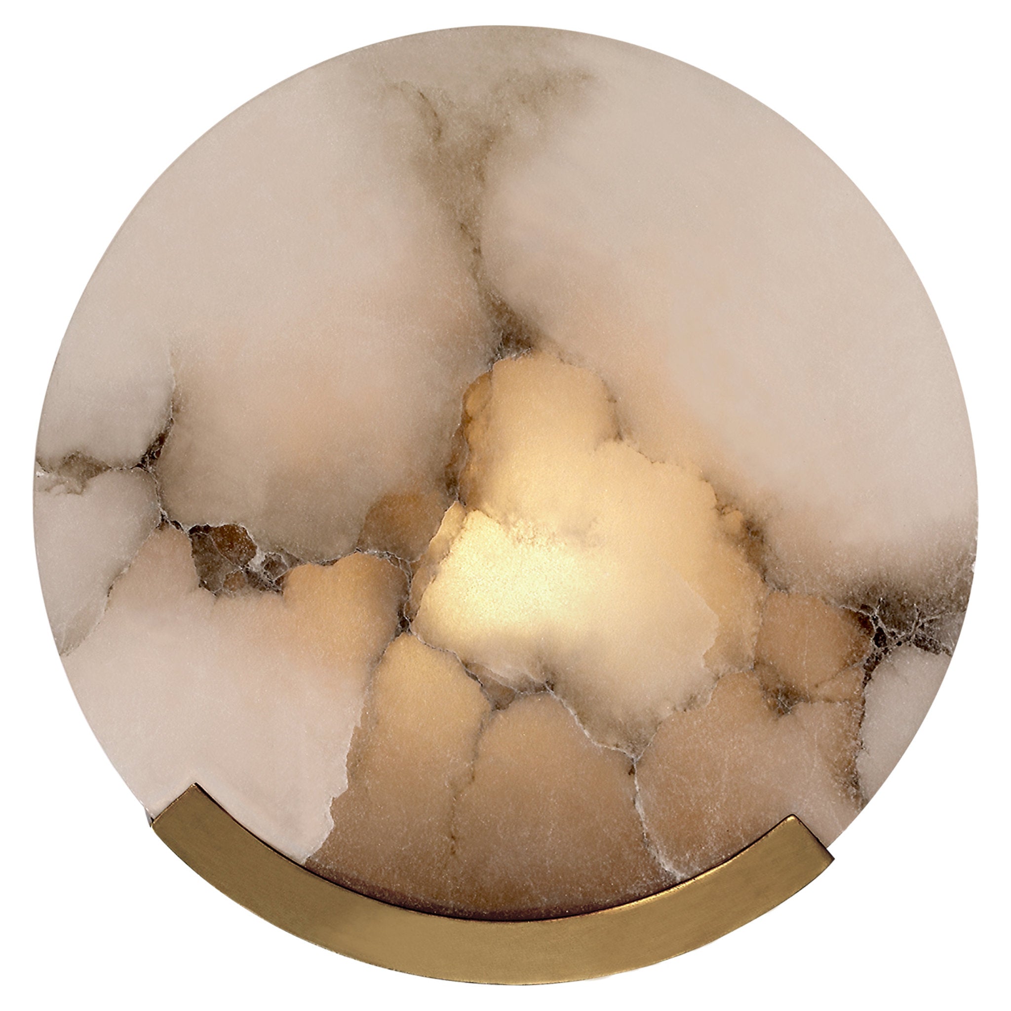 Kelly Wearstler Melange Sconce in Antique-Burnished Brass with Alabaster Wall Light W7" x H7"