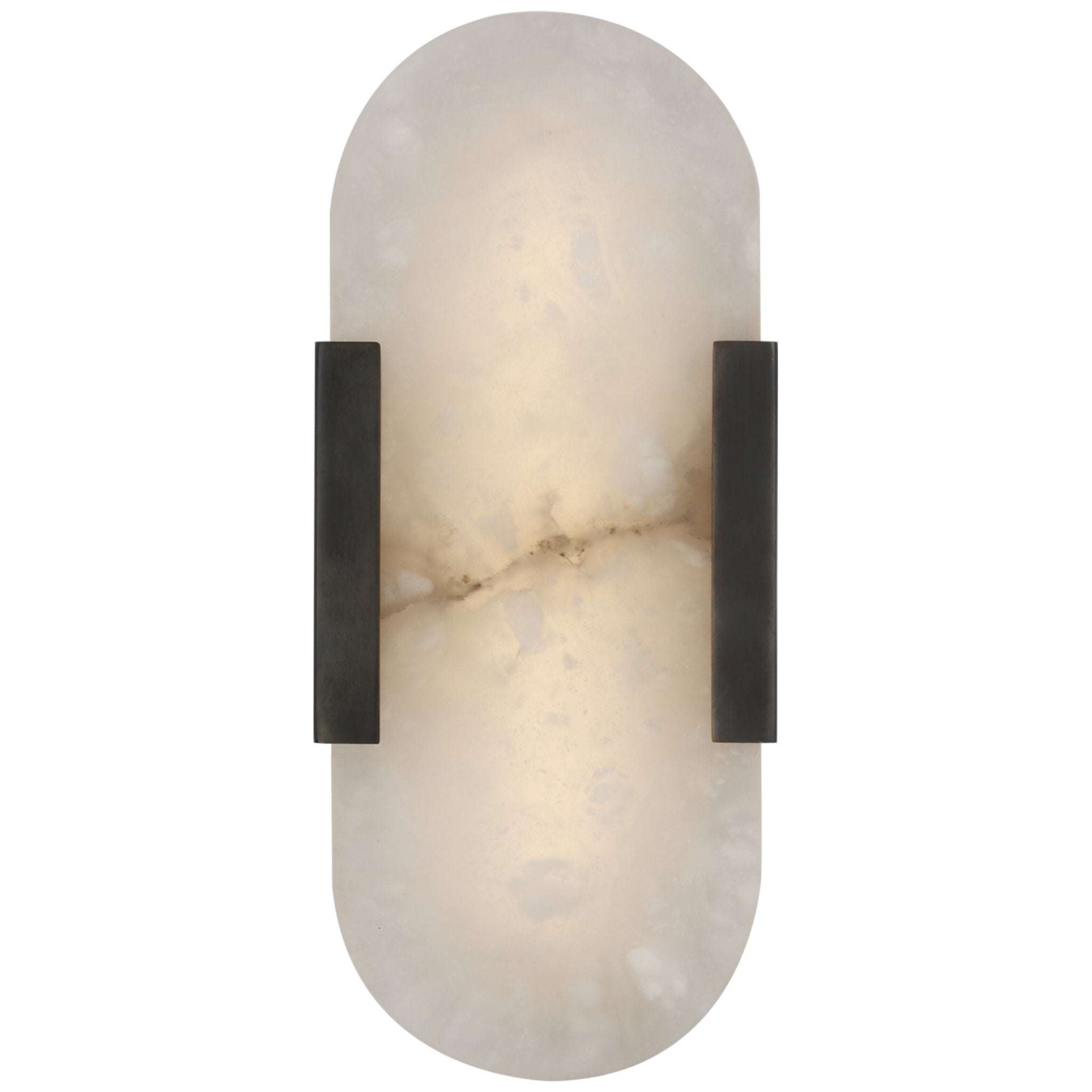 Kelly Wearstler Melange 10" Elongated Sconce in Bronze with Alabaster Wall Light W4.25" x H10"
