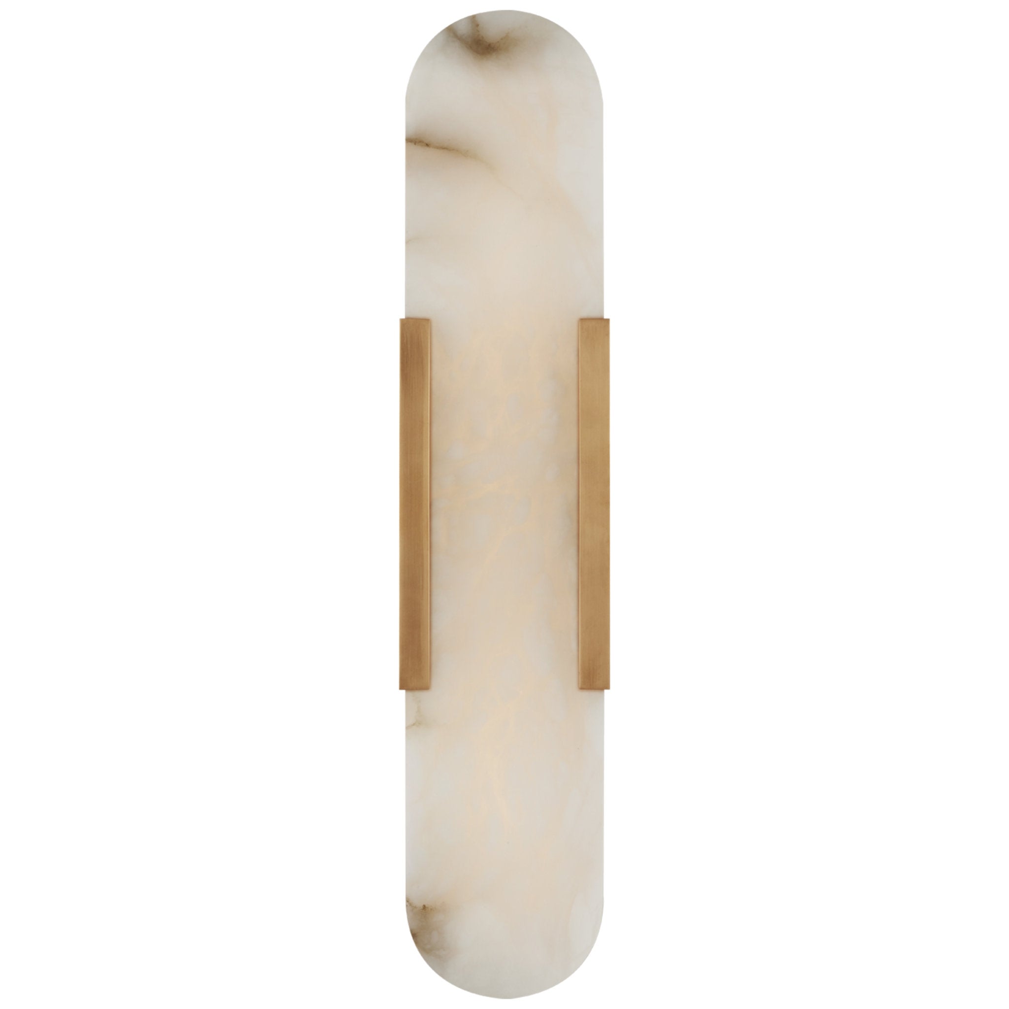 Kelly Wearstler Melange 20" Elongated Sconce in Antique-Burnished Brass with Alabaster Wall Light W4.25" x H20"