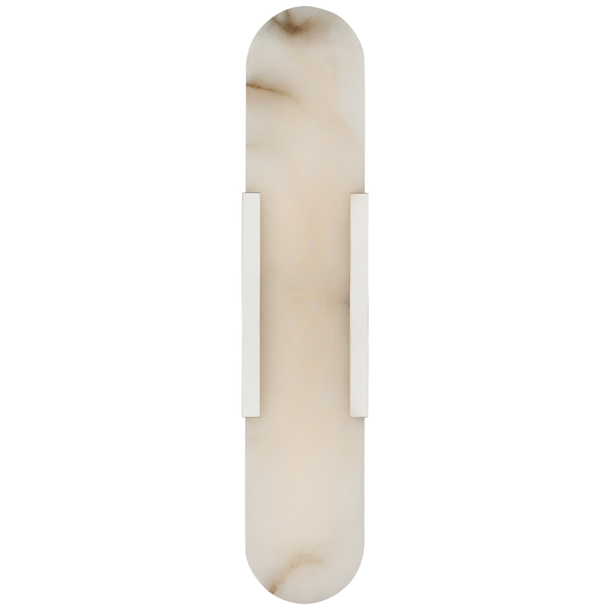 Kelly Wearstler Melange 20" Elongated Sconce in Polished Nickel with Alabaster Wall Light W4.25" x H20"