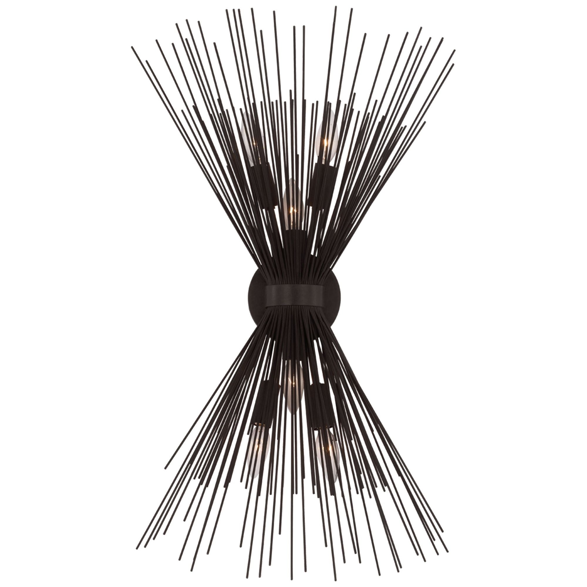 Kelly Wearstler Strada Medium Symmetrical Sconce in Aged Iron Wall Light W9.25" x H31"