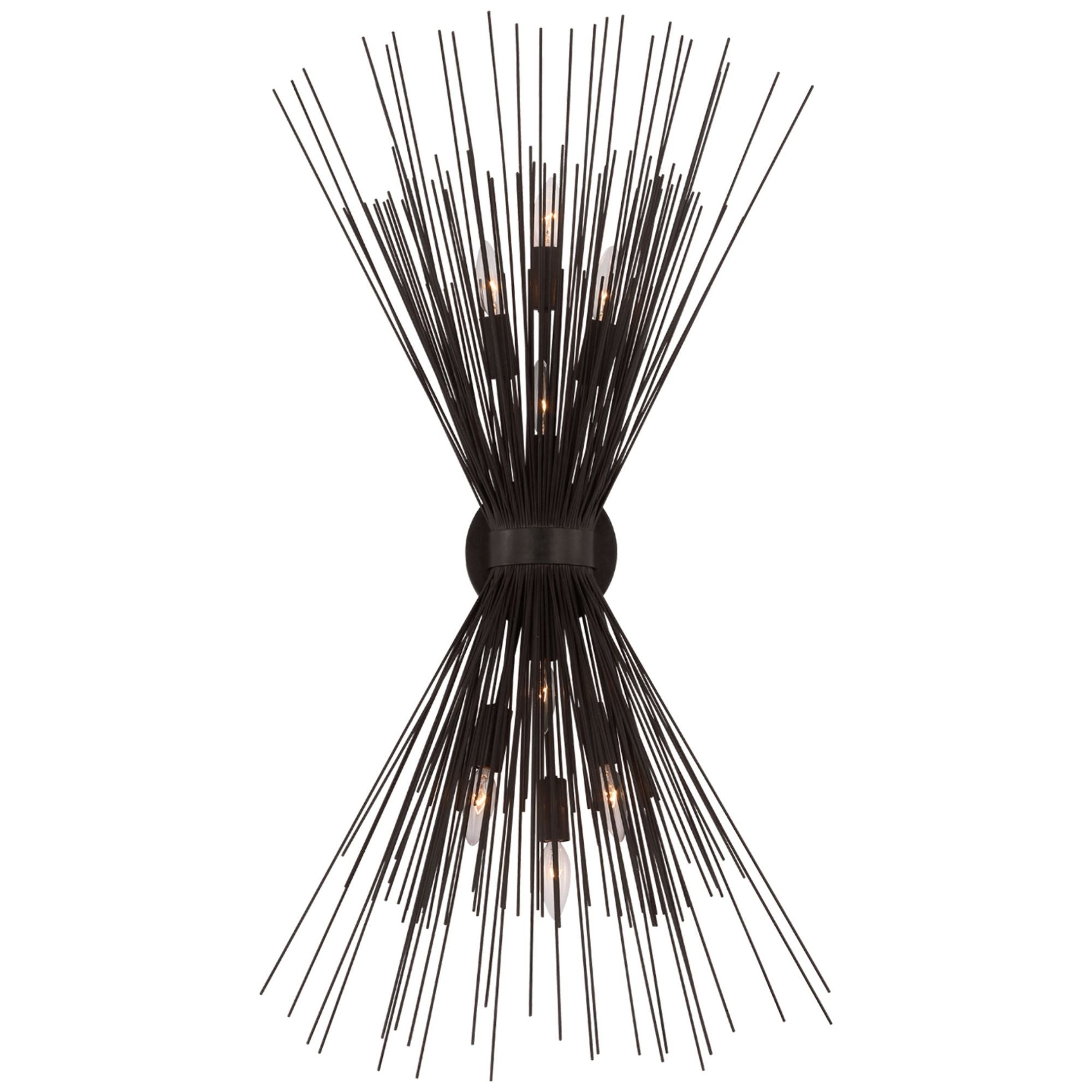 Kelly Wearstler Strada Large Symmetrical Sconce in Aged Iron Wall Light W12.25" x H40.5"