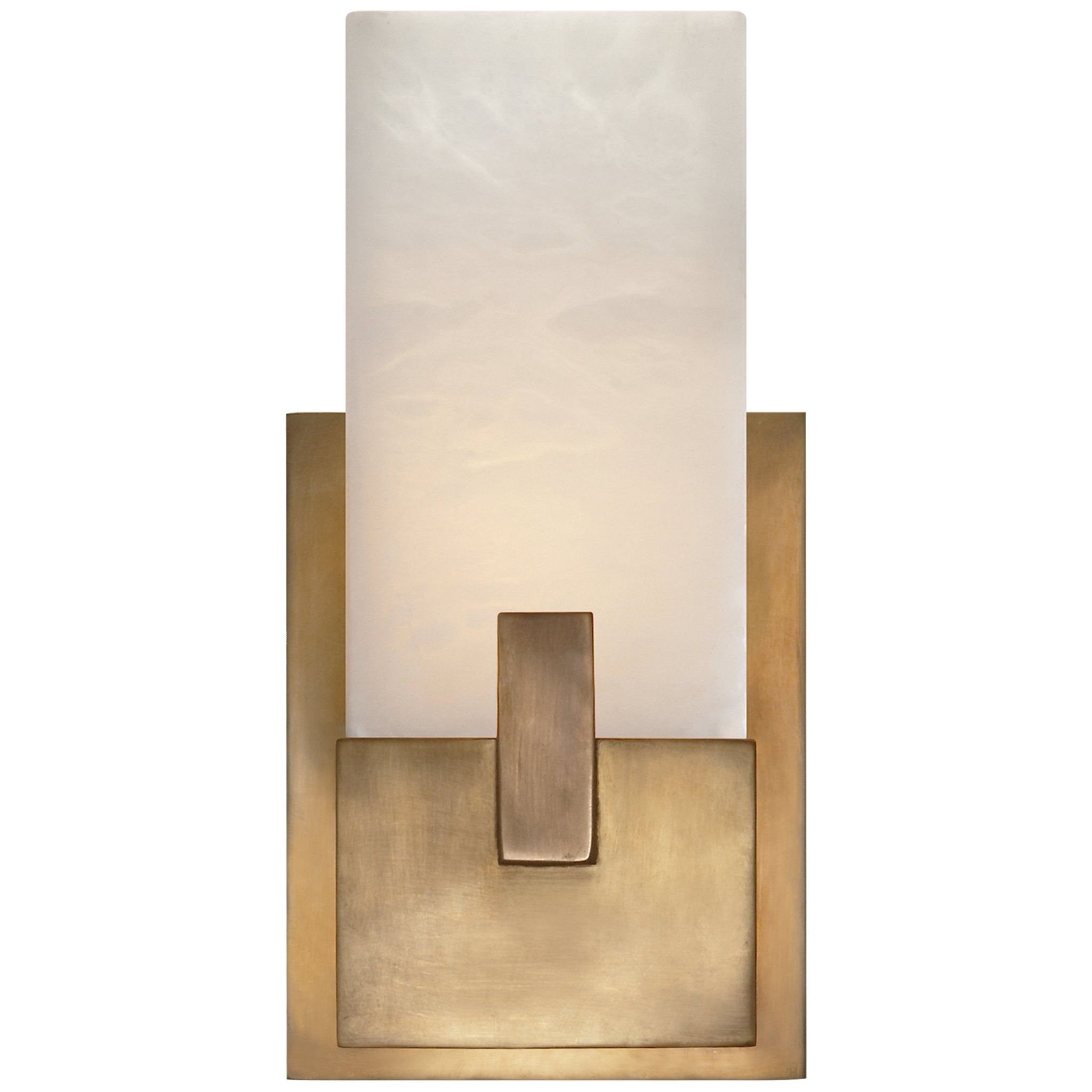 Kelly Wearstler Covet Short Clip Bath Sconce in Antique-Burnished Brass Wall Light W5.5" x H10.75"