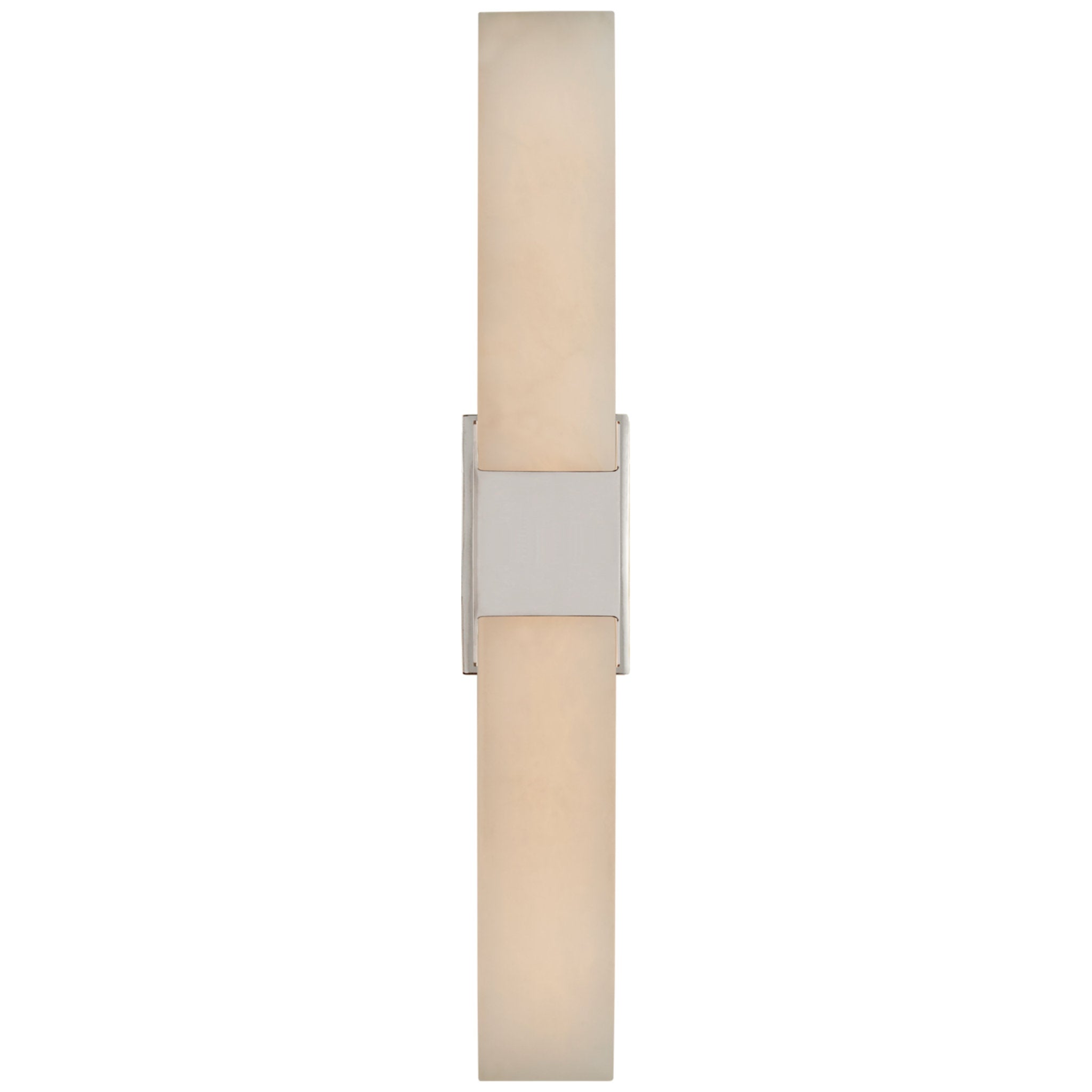 Kelly Wearstler Covet Double Box Sconce in Polished Nickel with Alabaster Wall Light W4.25" x H26"