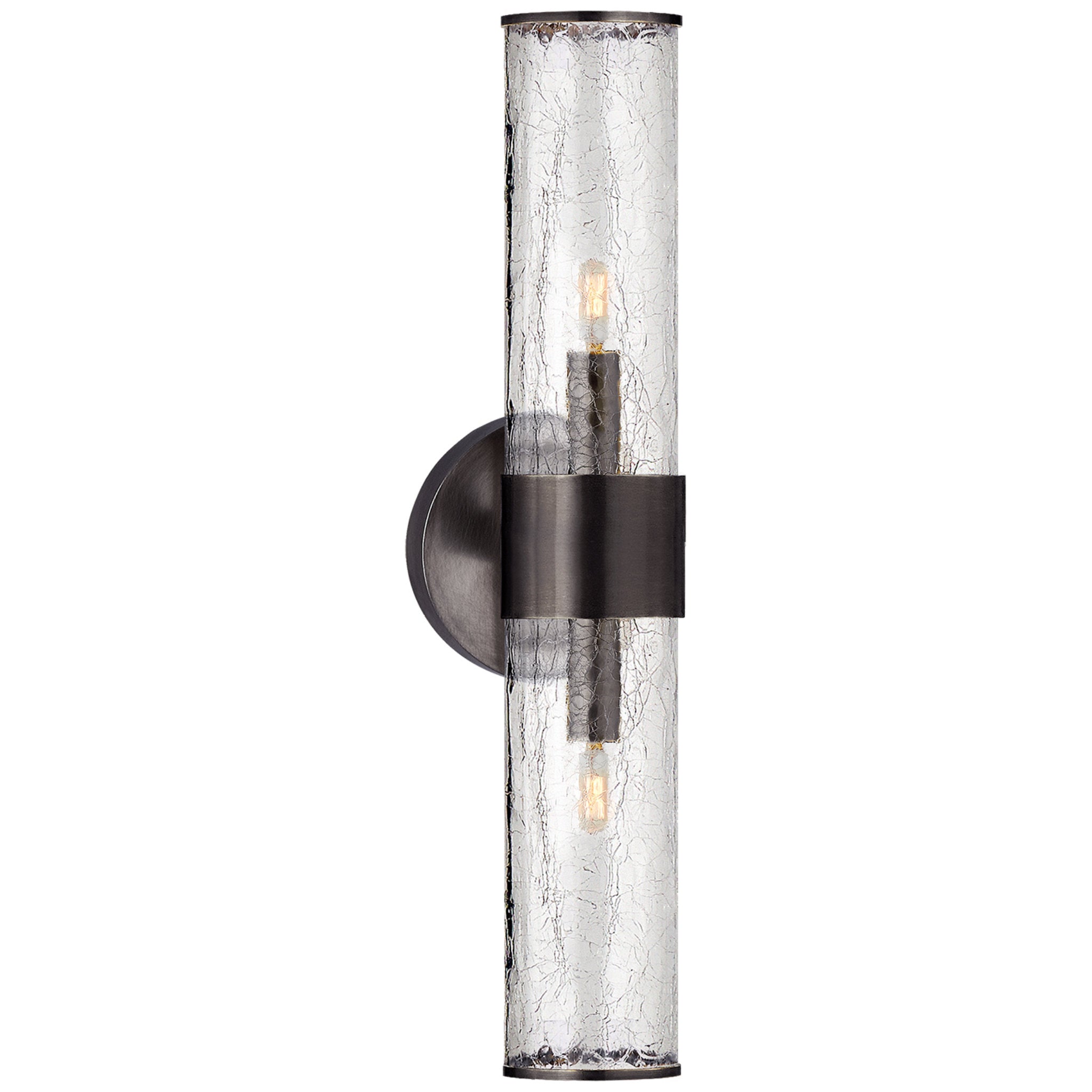 Kelly Wearstler Liaison Medium Sconce in Bronze with Crackle Glass Wall Light W5.25" x H22"