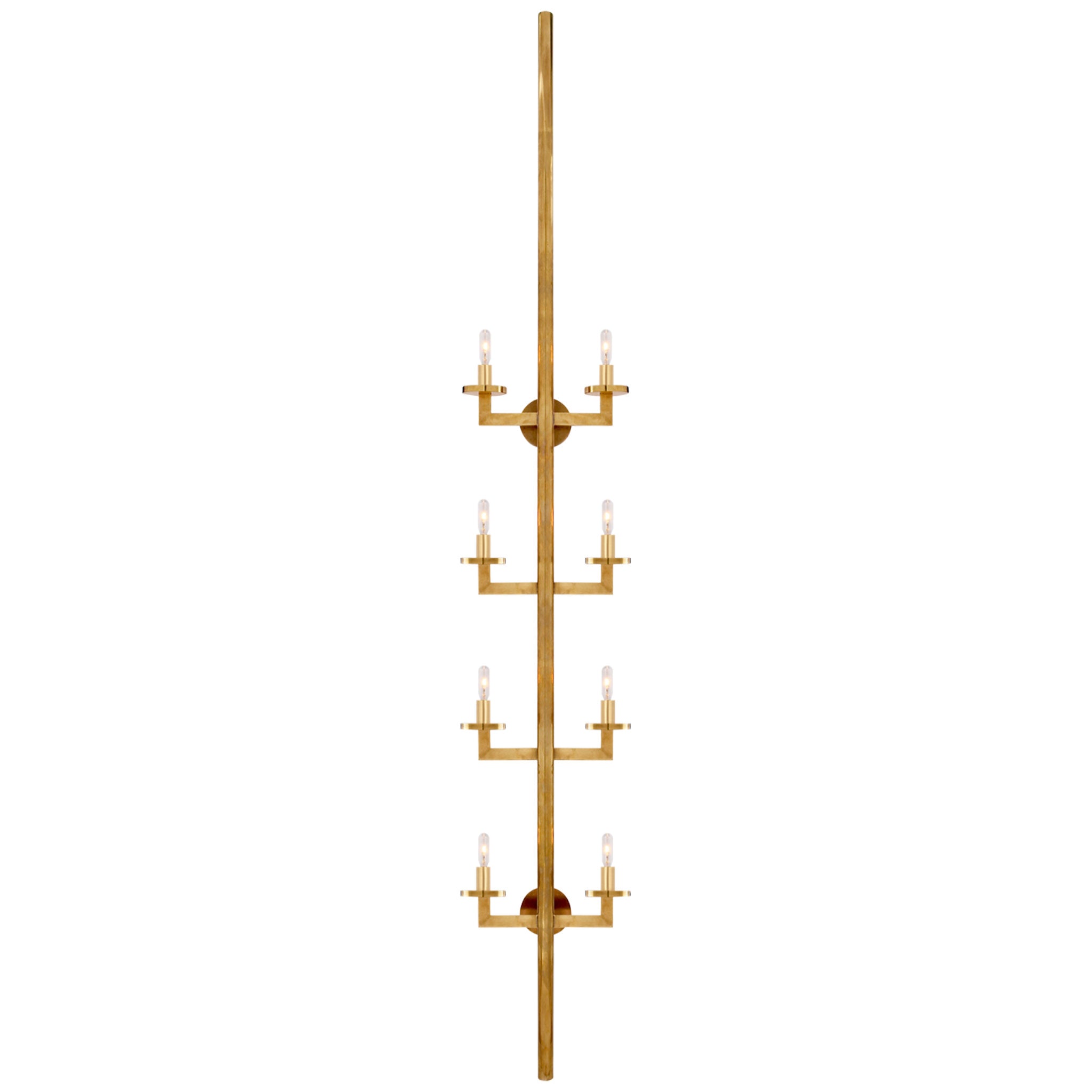 Kelly Wearstler Liaison Statement Sconce in Antique-Burnished Brass Wall Light W12.75" x H84.25"