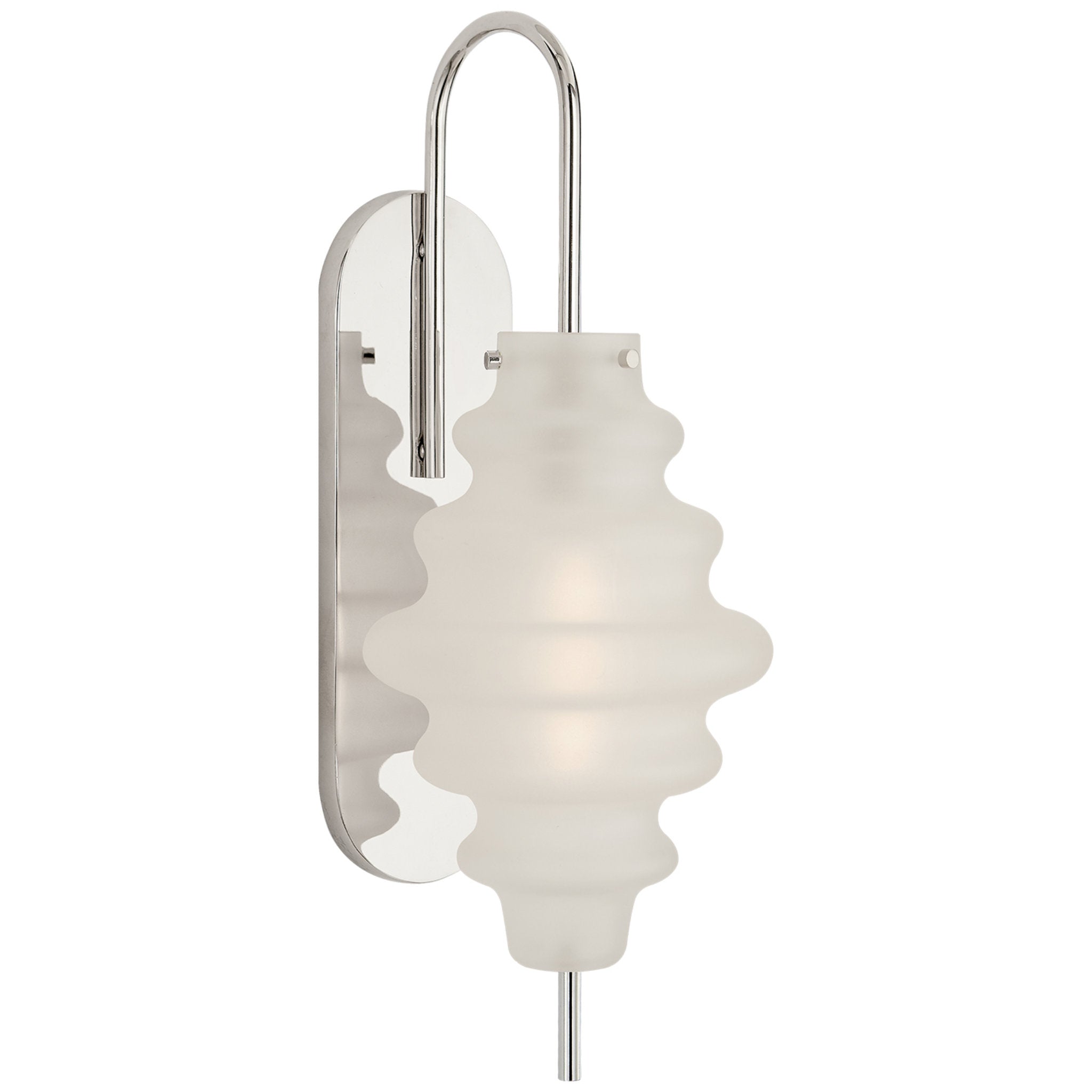 Kelly Wearstler Tableau Large Sconce in Polished Nickel with Volcanic Glass Wall Light W6.75" x H17.5"