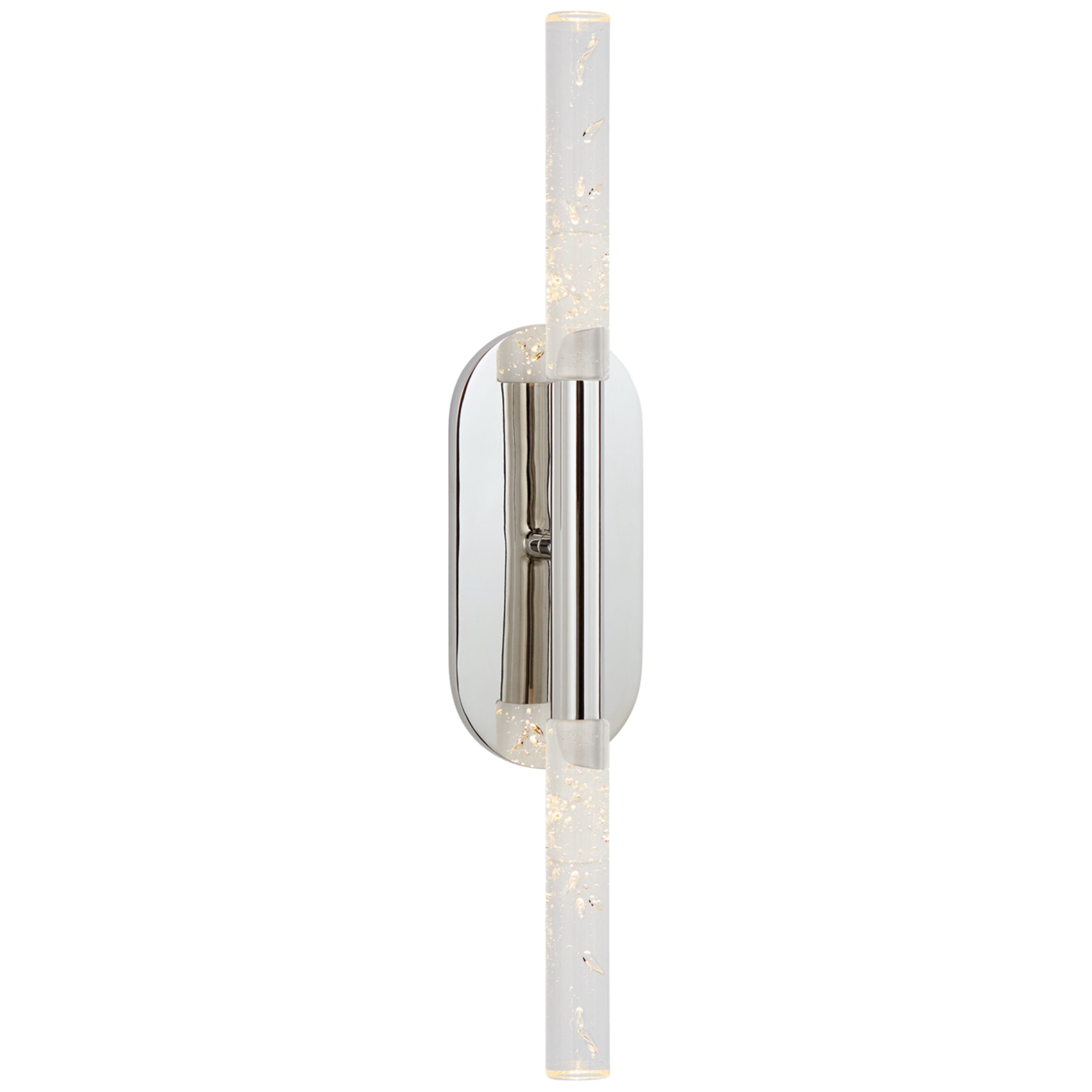 Kelly Wearstler Rousseau Medium Vanity Sconce in Polished Nickel with Seeded Glass Wall Light W4.25" x H22"