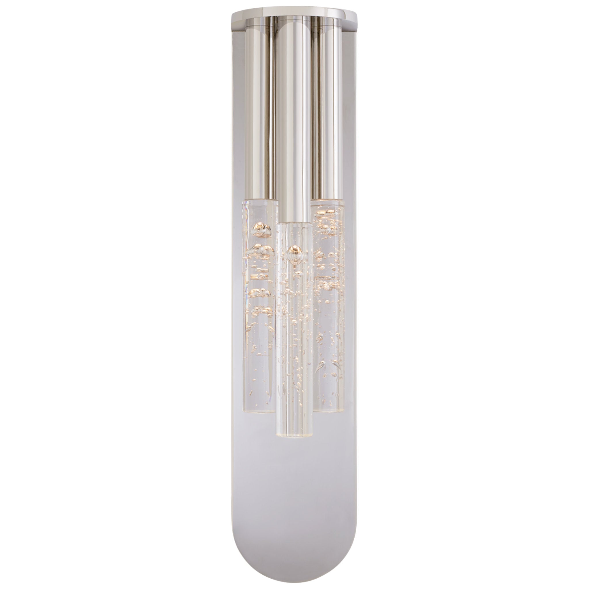 Kelly Wearstler Rousseau Medium Multi-Drop Sconce in Polished Nickel with Seeded Glass Wall Light W4.5" x H20"