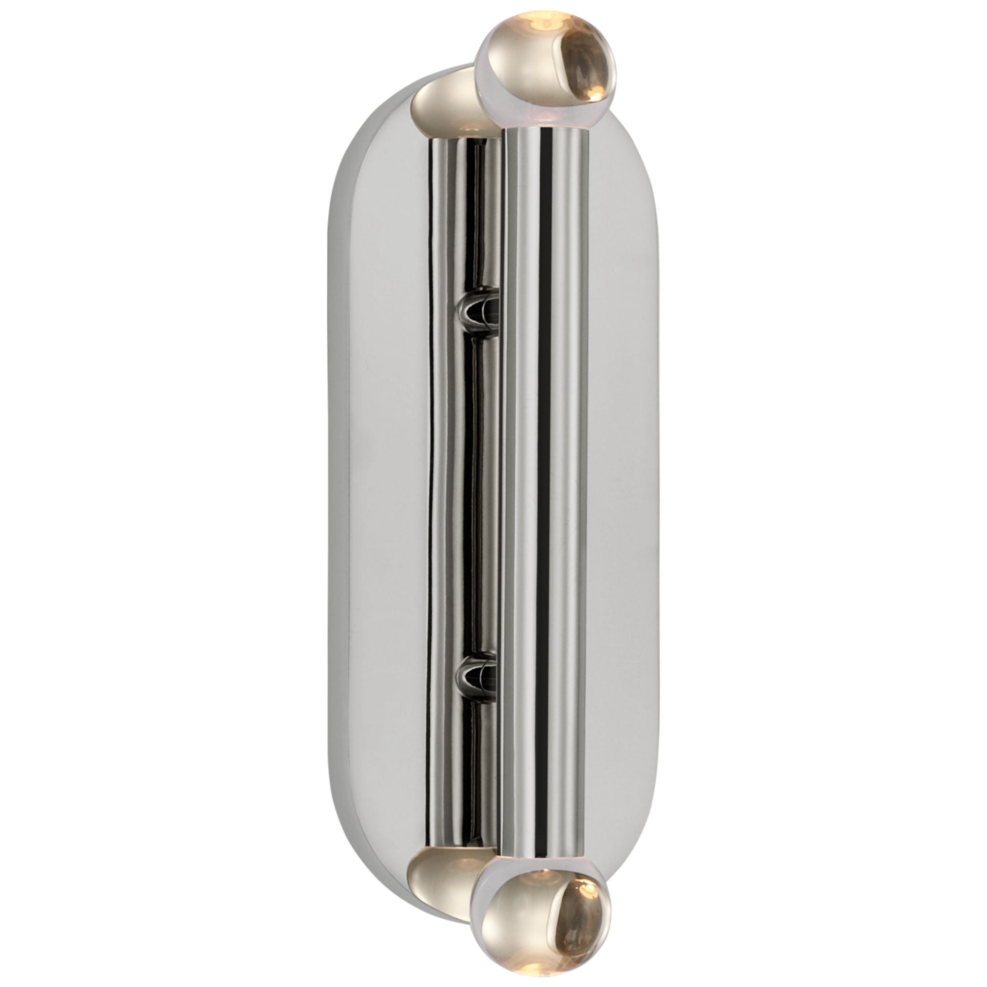 Kelly Wearstler Rousseau Large Vanity Sconce in Polished Nickel with Clear Glass Orb Wall Light W4.25" x H12.25"