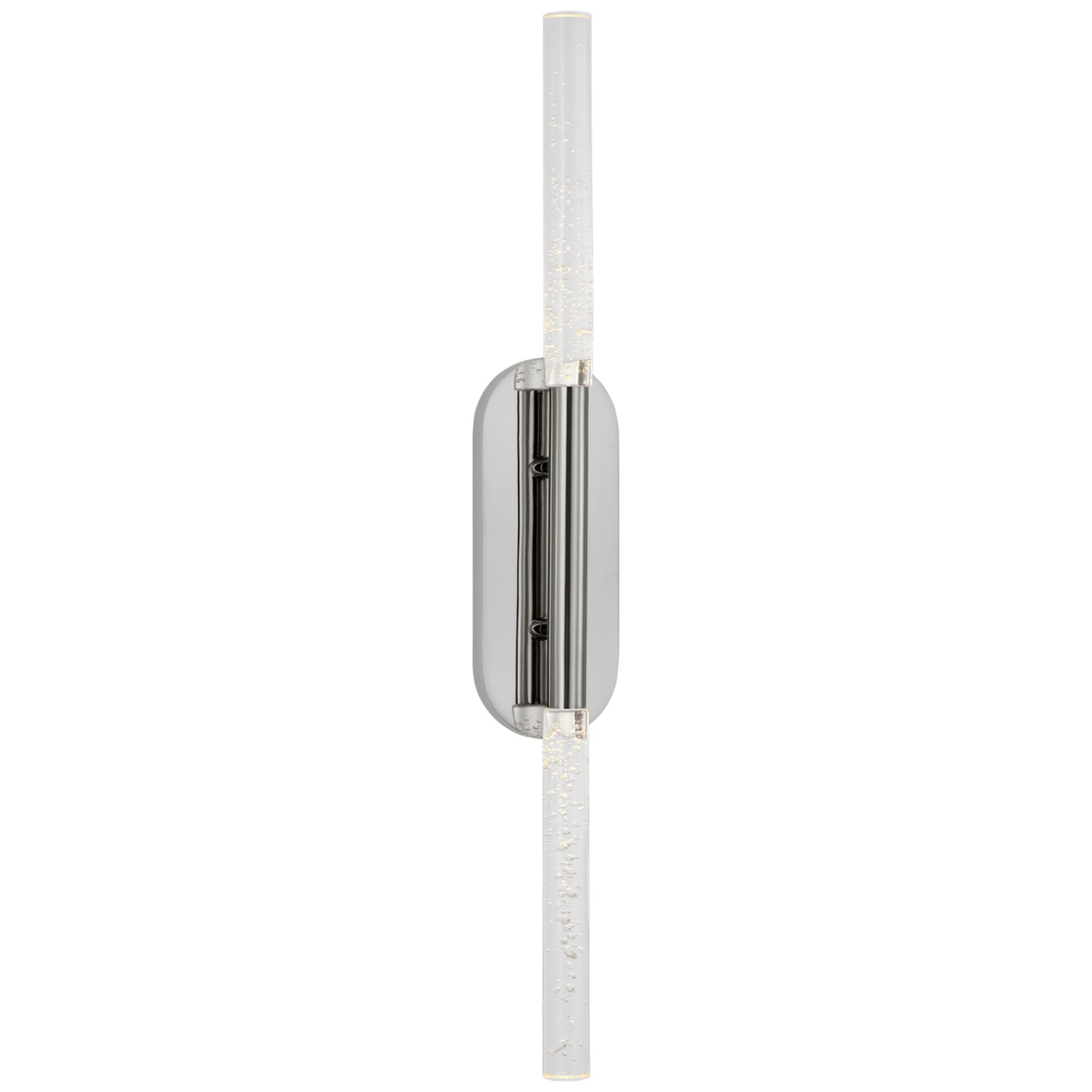 Kelly Wearstler Rousseau Large Vanity Sconce in Polished Nickel with Seeded Glass Wall Light W4.25" x H30"