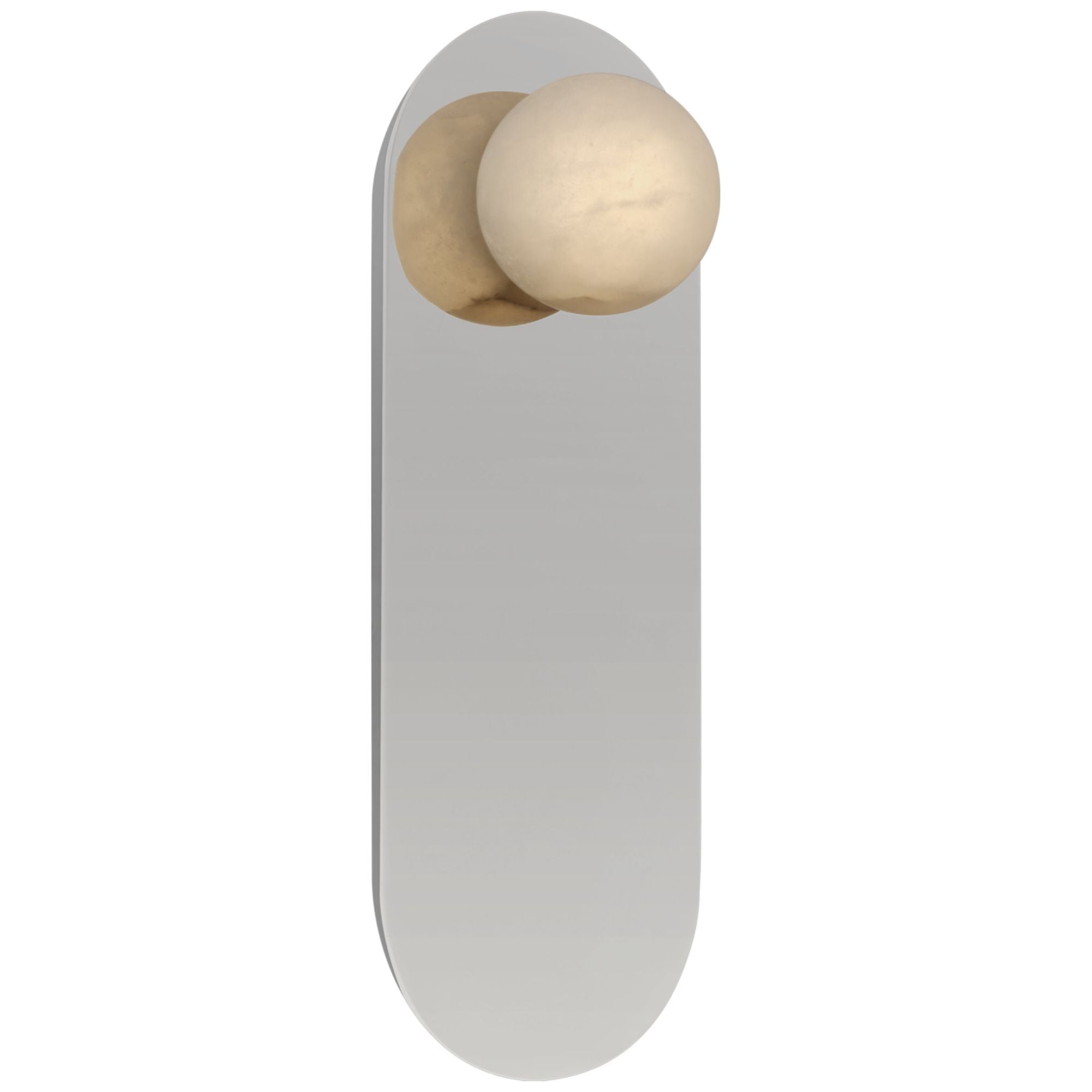 Kelly Wearstler Pertica 9" Sconce in Polished Nickel with Alabaster Wall Light W3.25" x H9"