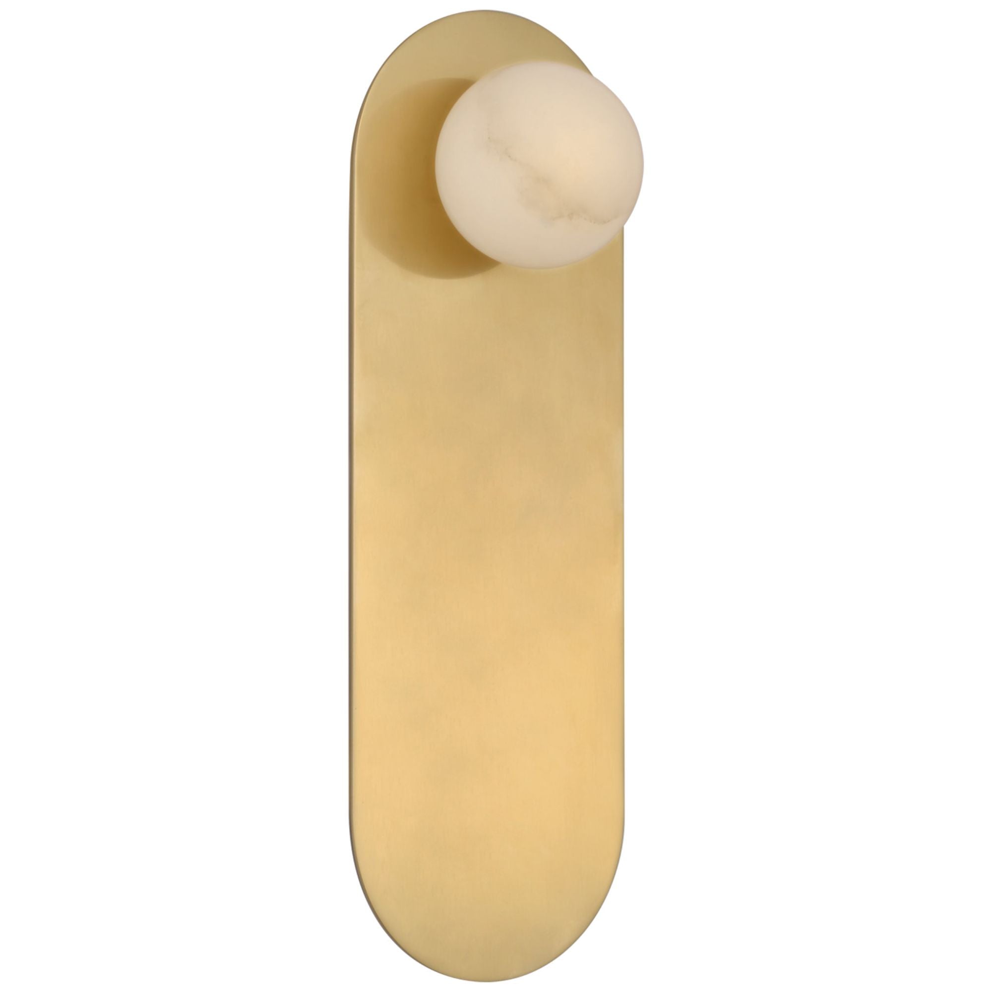 Kelly Wearstler Pertica 14" Sconce in Mirrored Antique Brass with Alabaster Wall Light W4.75" x H14.25"