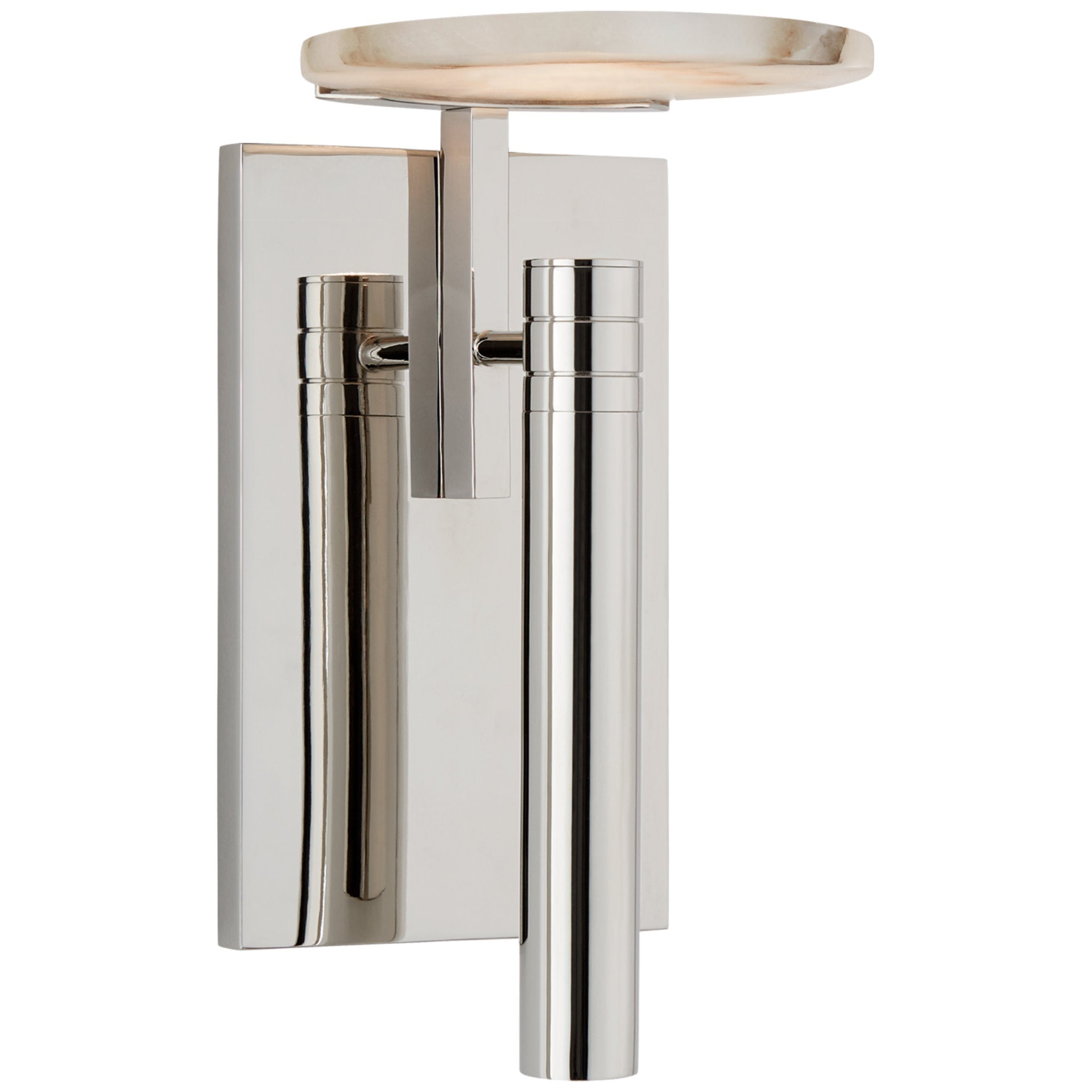 Kelly Wearstler Melange Floating Disc Sconce in Polished Nickel with Alabaster Wall Light W6" x H10.75"