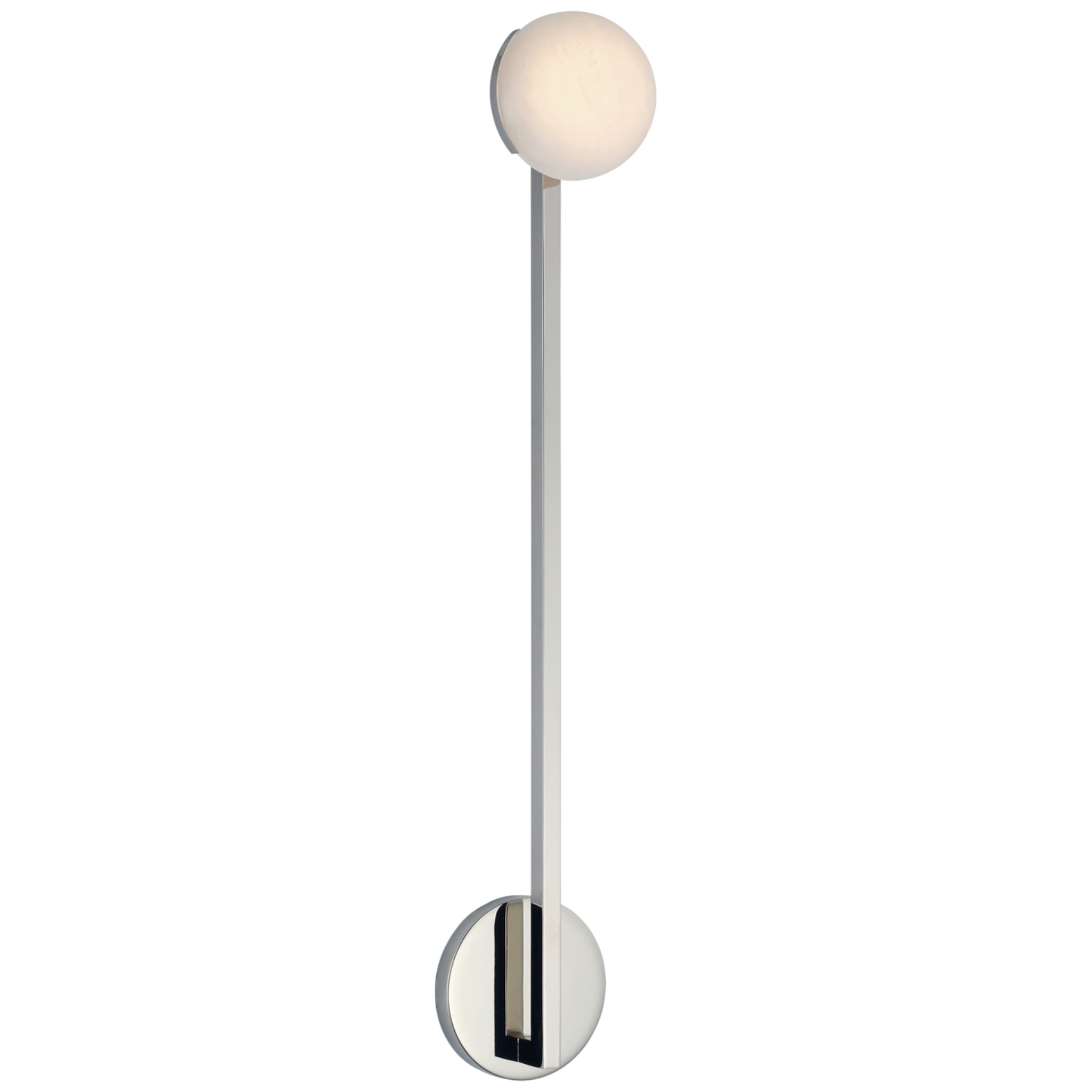 Kelly Wearstler Pedra 26" Single Sconce in Polished Nickel with Alabaster Wall Light W4.5" x H26"