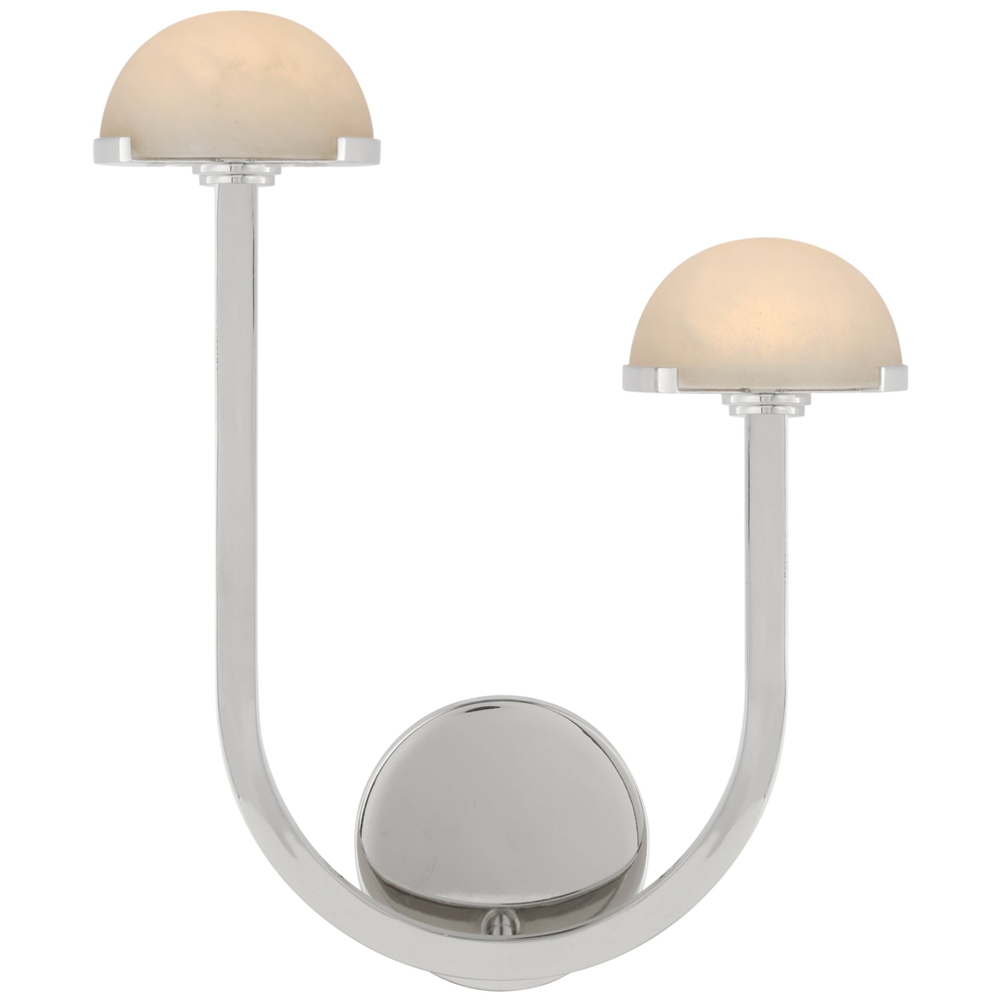 Kelly Wearstler Pedra 15" Asymmetrical Right Sconce in Polished Nickel with Alabaster Wall Light W12.25" x H15"