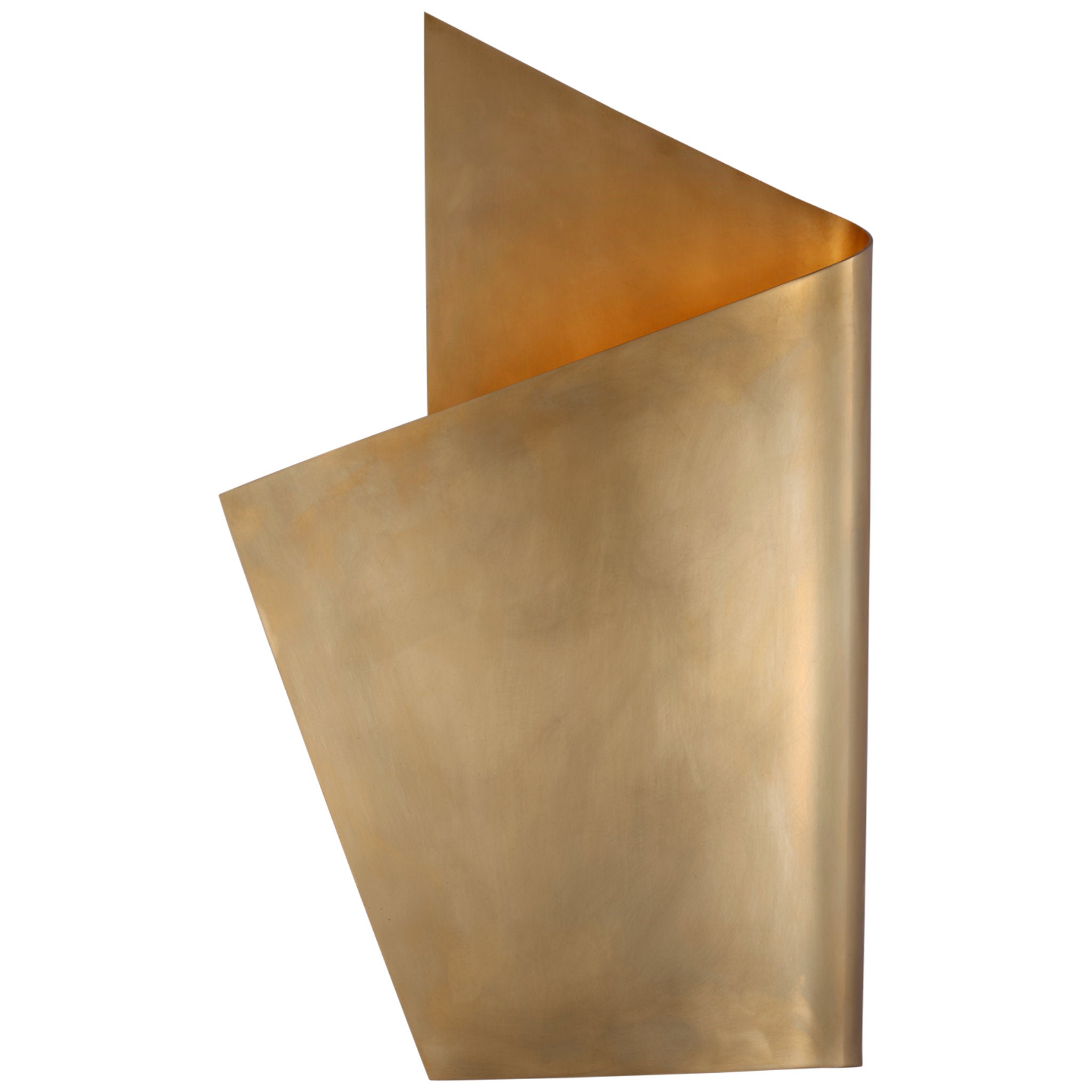 Kelly Wearstler Piel Left Wrapped Sconce in Antique-Burnished Brass Outdoor Lighting W11.75" x H19"