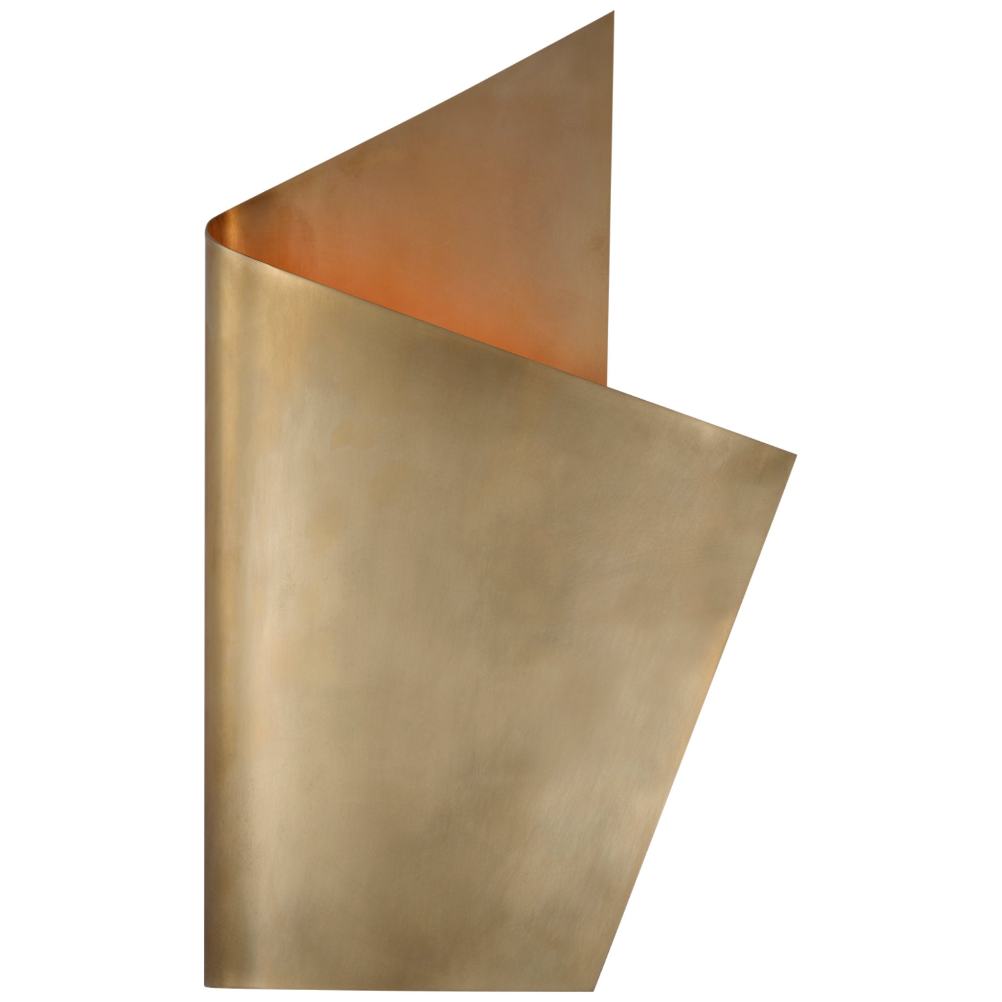 Kelly Wearstler Piel Right Wrapped Sconce in Antique-Burnished Brass Outdoor Lighting W11.75" x H19"
