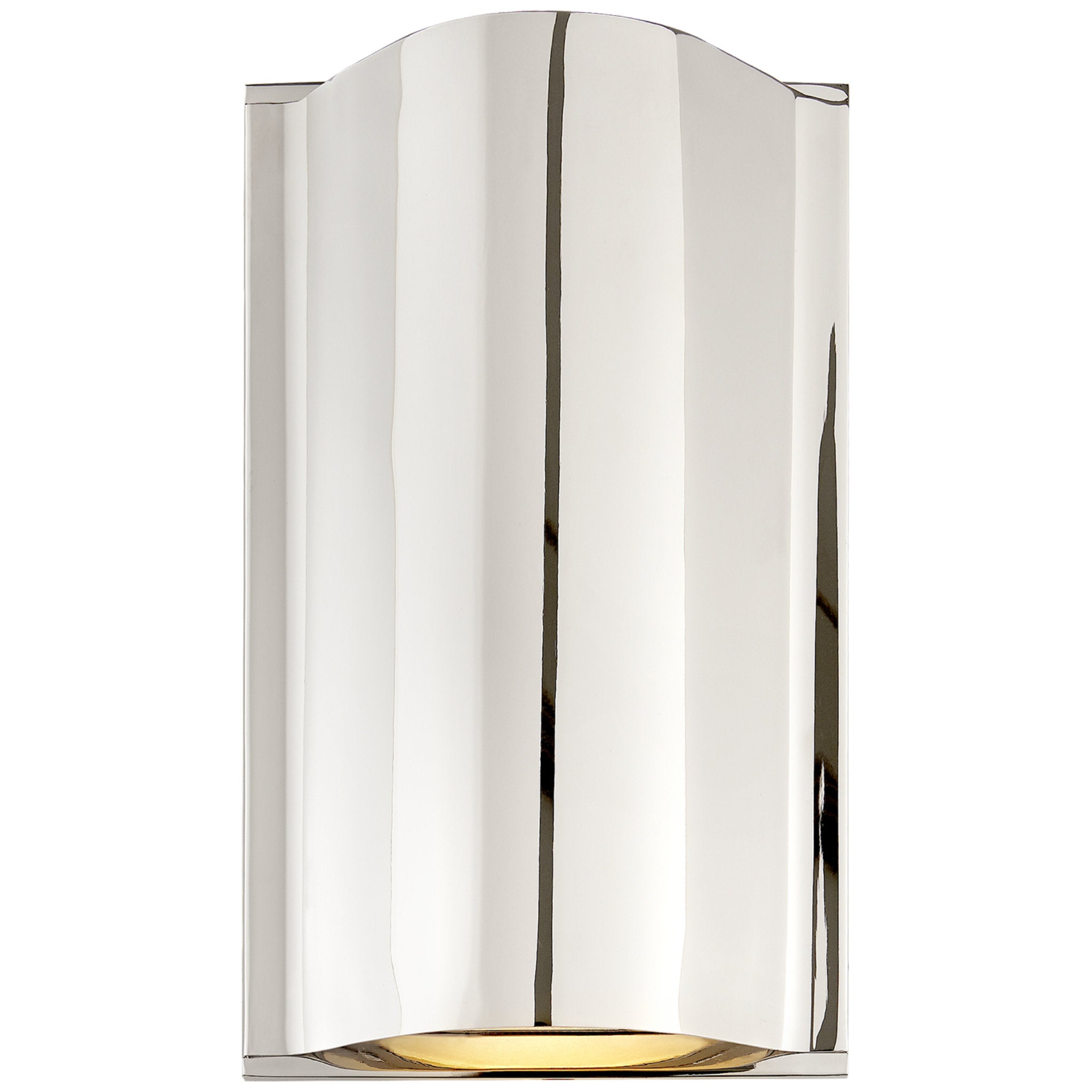 Kelly Wearstler Avant Small Curve Sconce in Polished Nickel with Frosted Glass Wall Light W7" x H11.5"