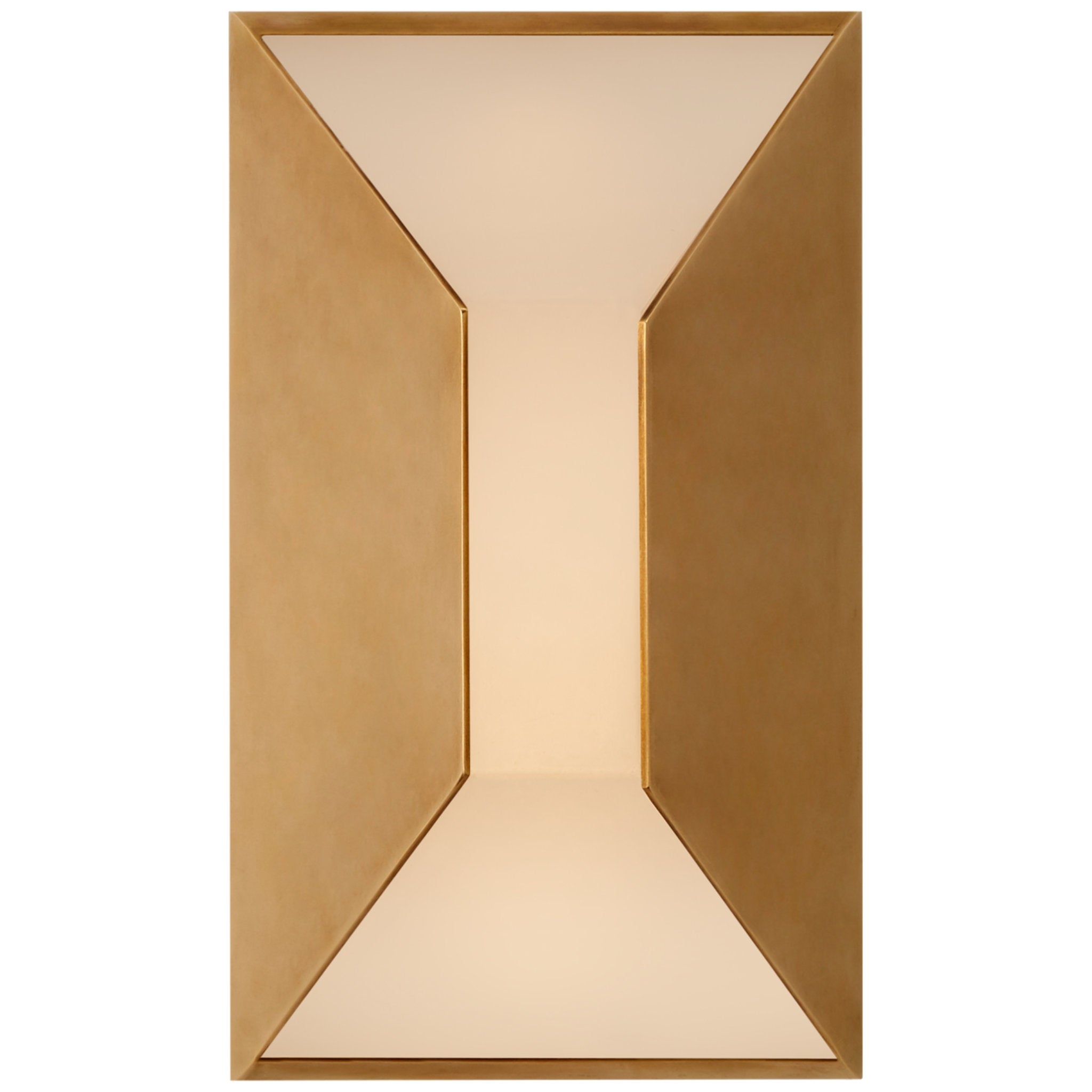 Kelly Wearstler Stretto 8" Sconce in Antique-Burnished Brass with Frosted Glass Outdoor Lighting W4.75" x H8"
