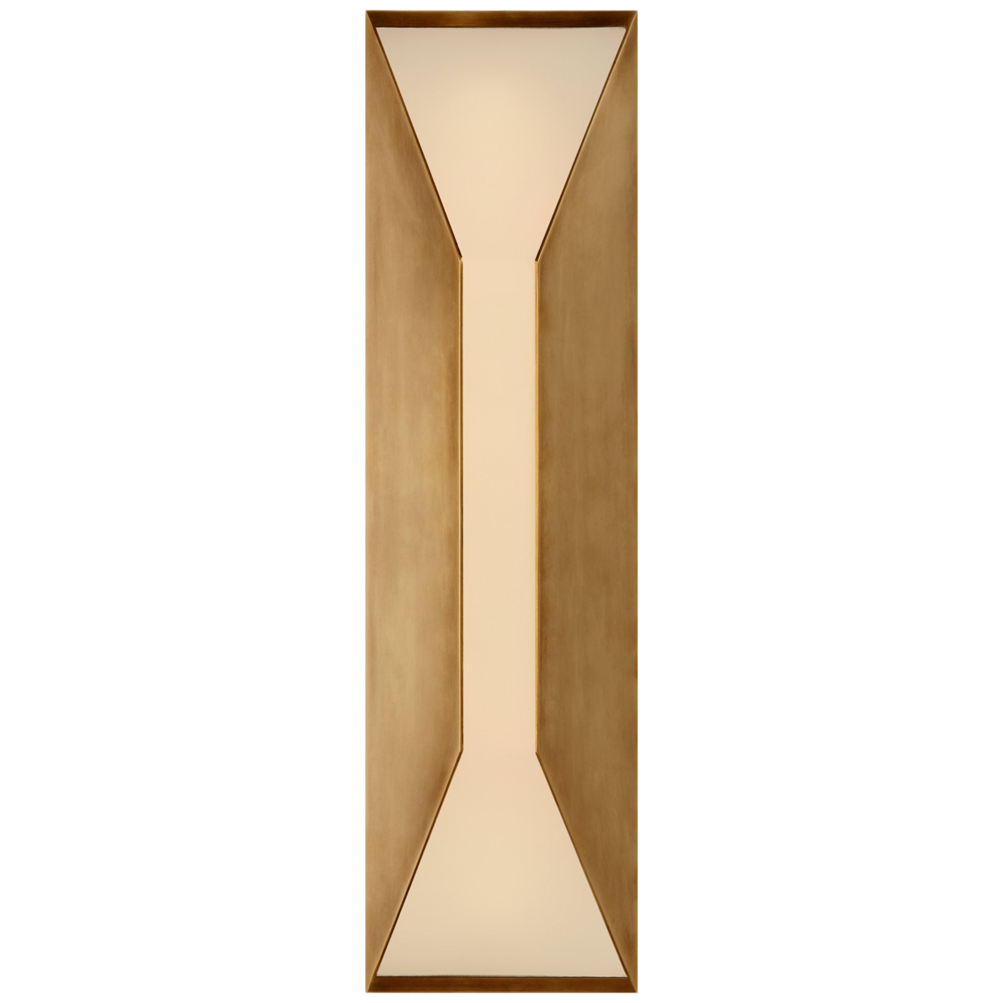 Kelly Wearstler Stretto 16" Sconce in Antique-Burnished Brass with Frosted Glass Outdoor Lighting W4.5" x H16"