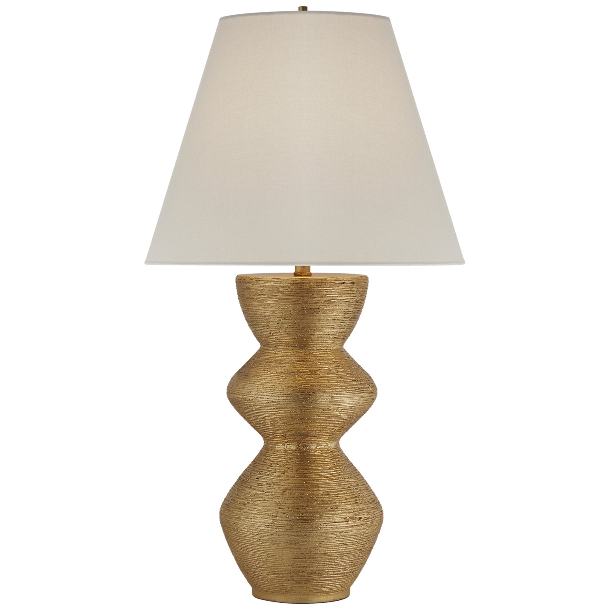 Kelly Wearstler Utopia Table Lamp in Gild with Linen Shade W15" x H27.75"