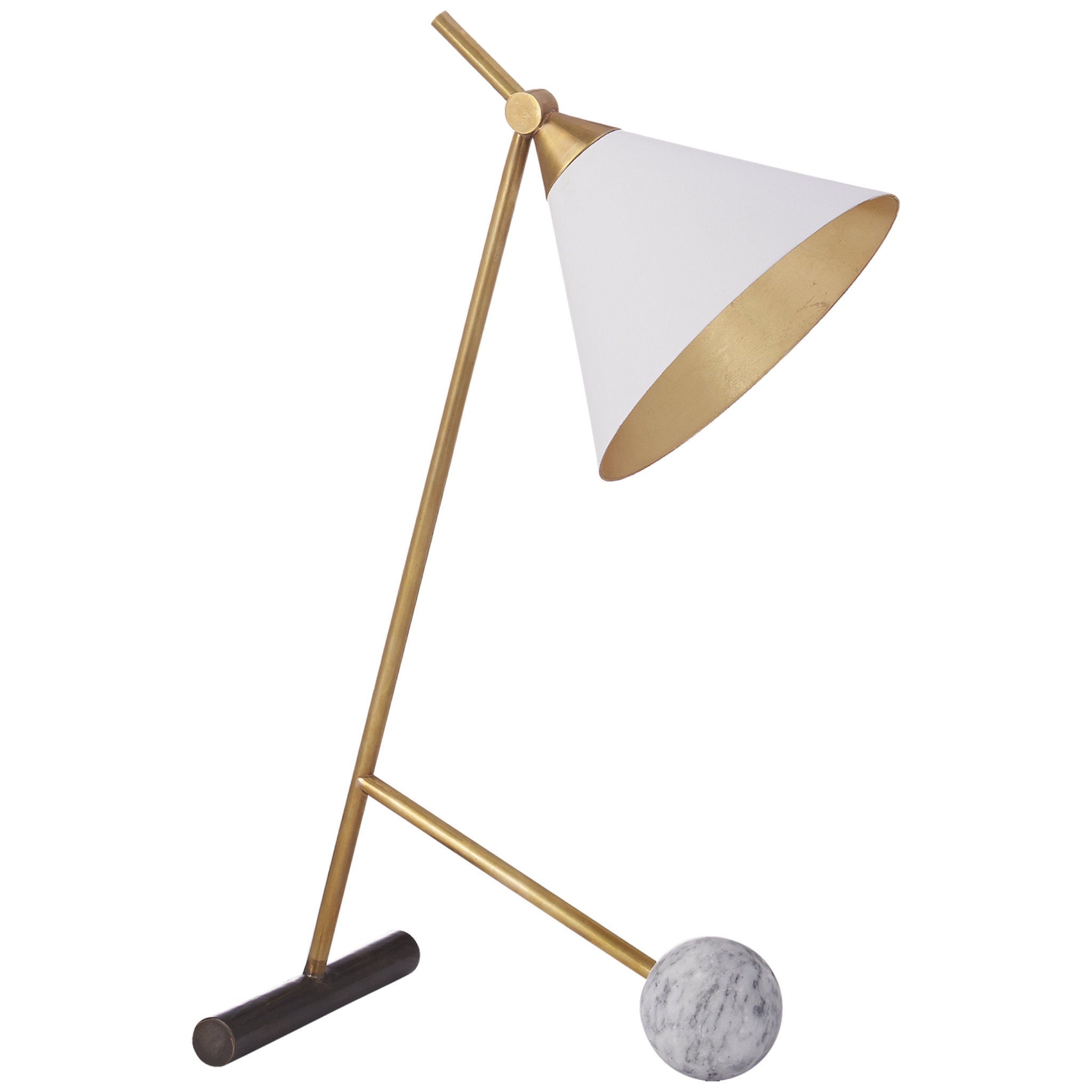 Kelly Wearstler Cleo Table Lamp in Bronze and Antique-Burnished Brass W7" x H18.75"