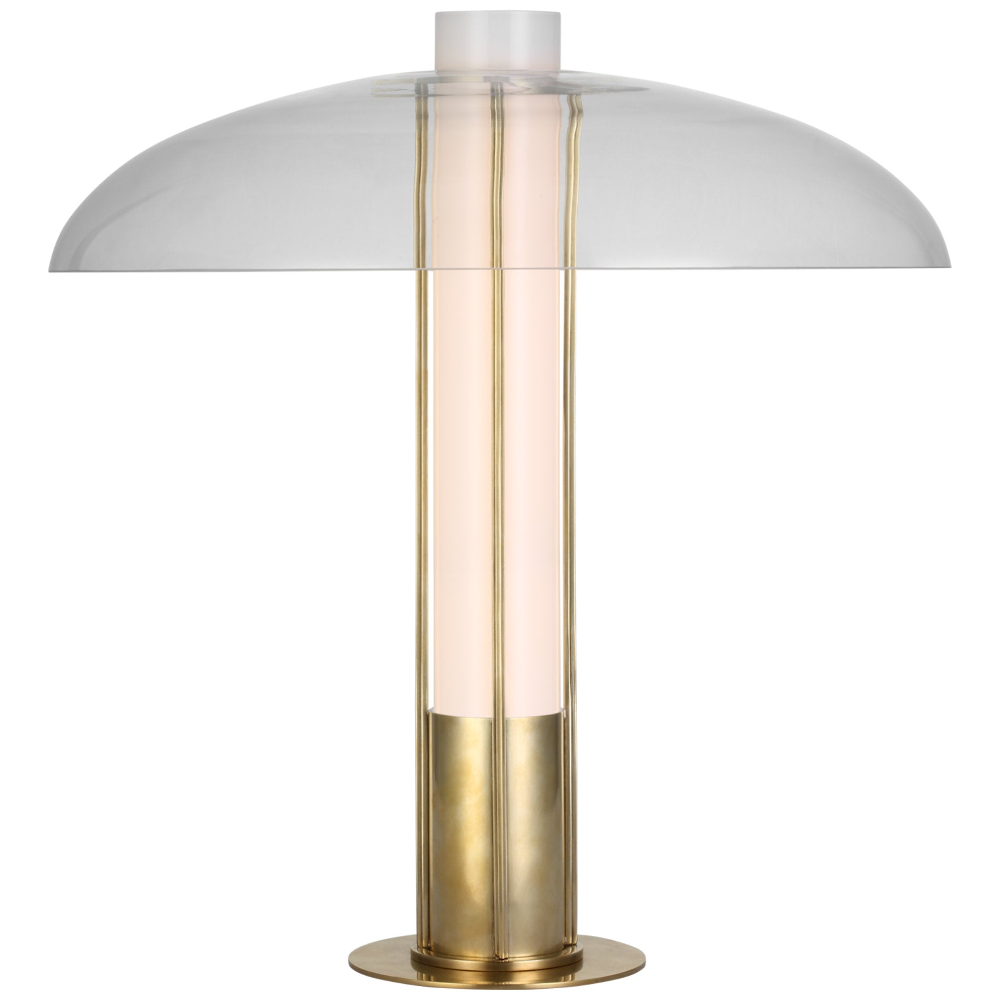 Kelly Wearstler Troye Medium Table Lamp in Antique-Burnished Brass with Clear Glass W18" x H19"