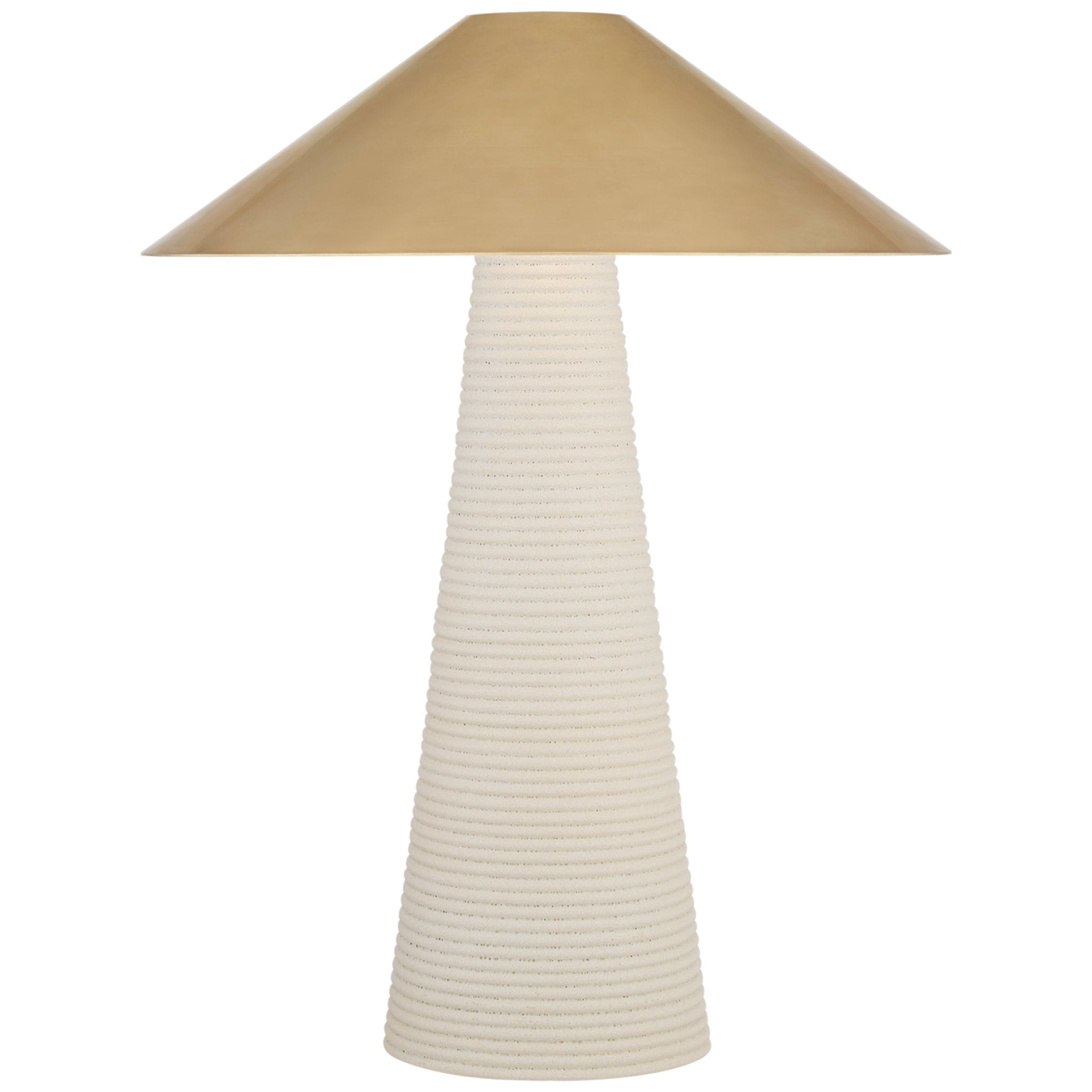 Kelly Wearstler Miramar Accent Lamp in Porous White with Antique-Burnished Brass Shade Table Lamp W16" x H21.25"