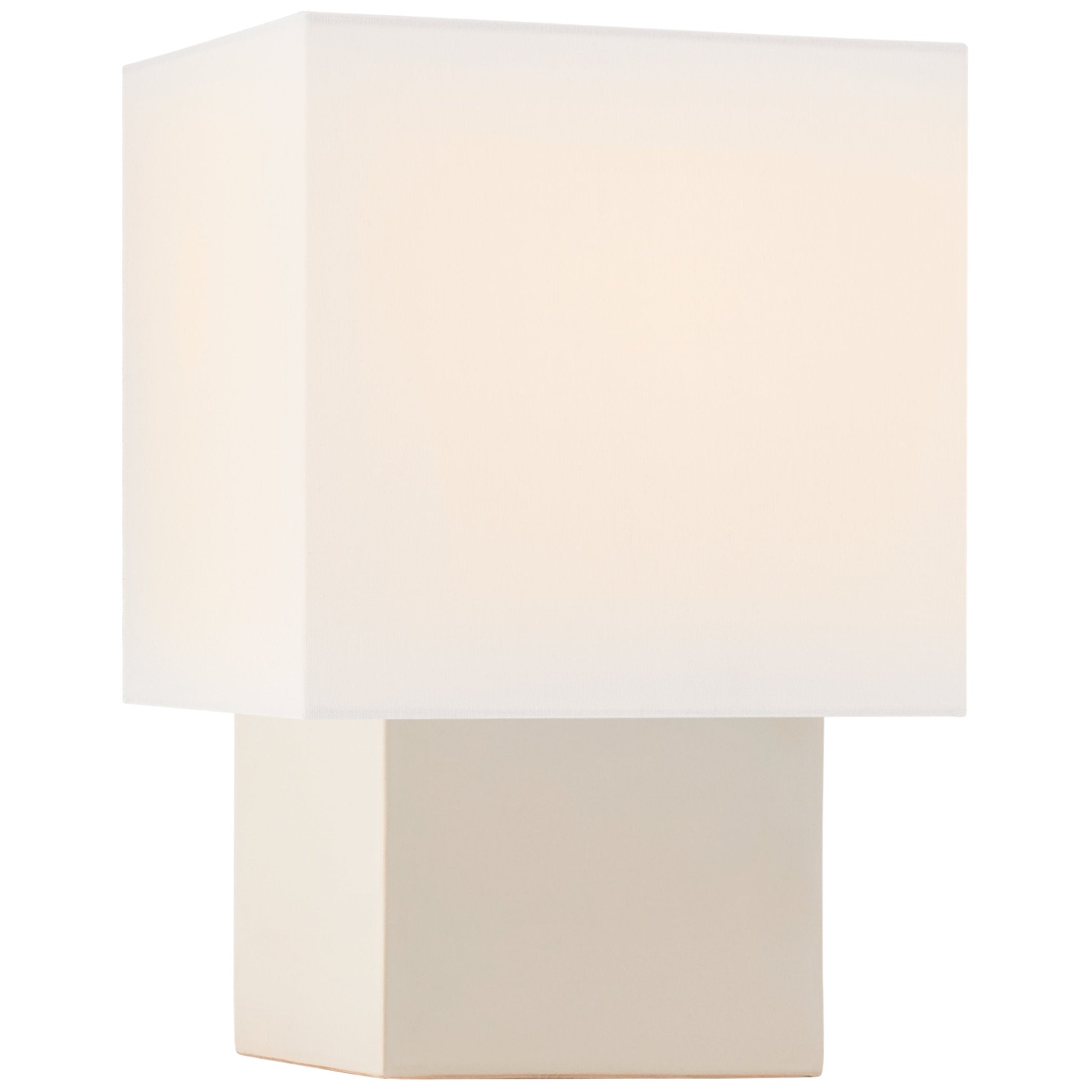 Kelly Wearstler Pari Small Square Table Lamp in Ivory with Linen Shade W11.5" x H17.75"