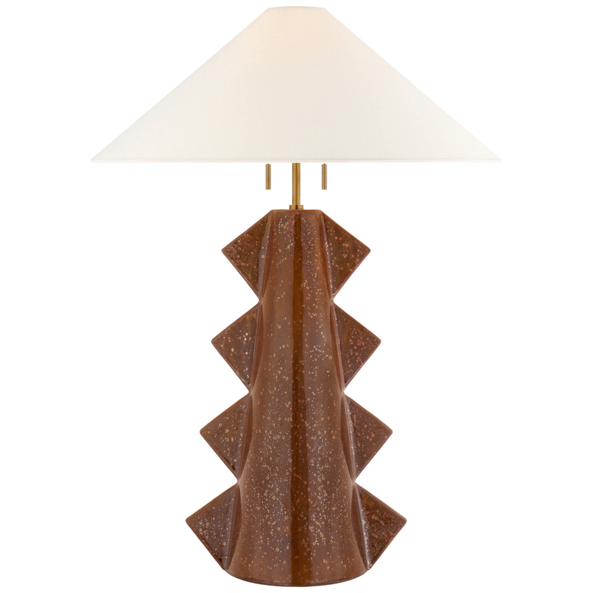 Kelly Wearstler Senso Large Table Lamp in Autumn Copper with Linen Shade W24" x H33"