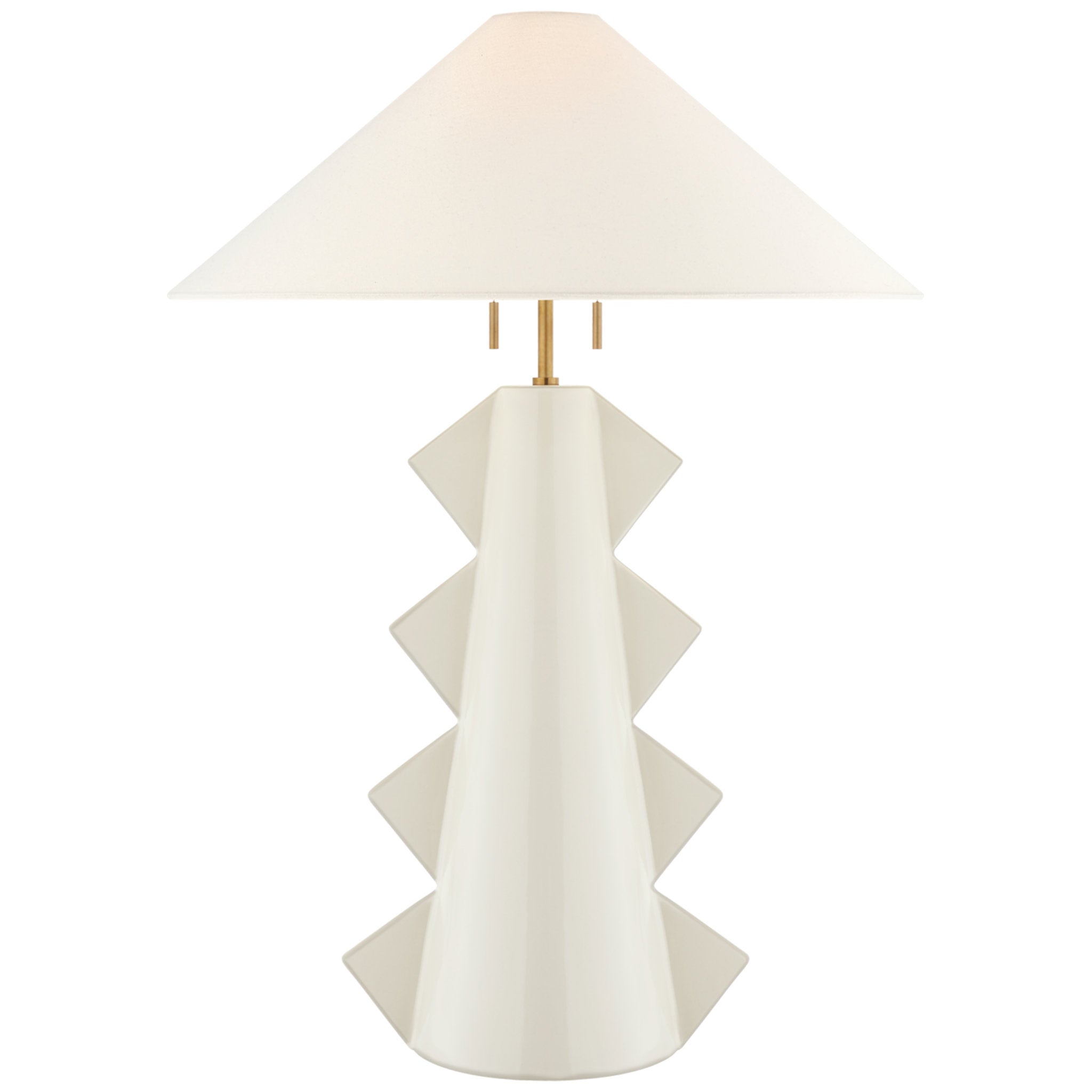 Kelly Wearstler Senso Large Table Lamp in Ivory with Linen Shade W24" x H33"